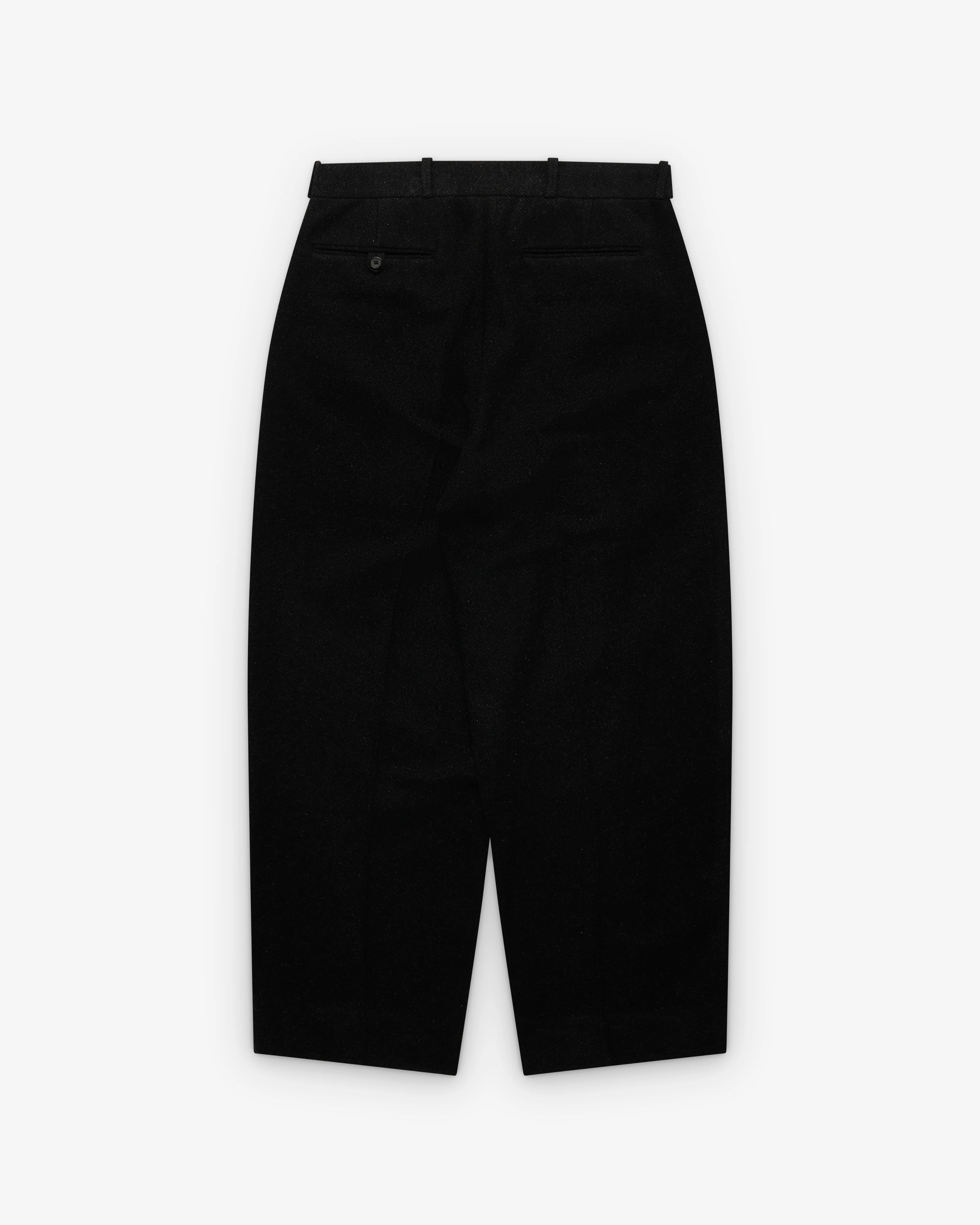 A.Presse - Men's Silk Cashmere Wide Trousers - (Charcoal) - Image 2