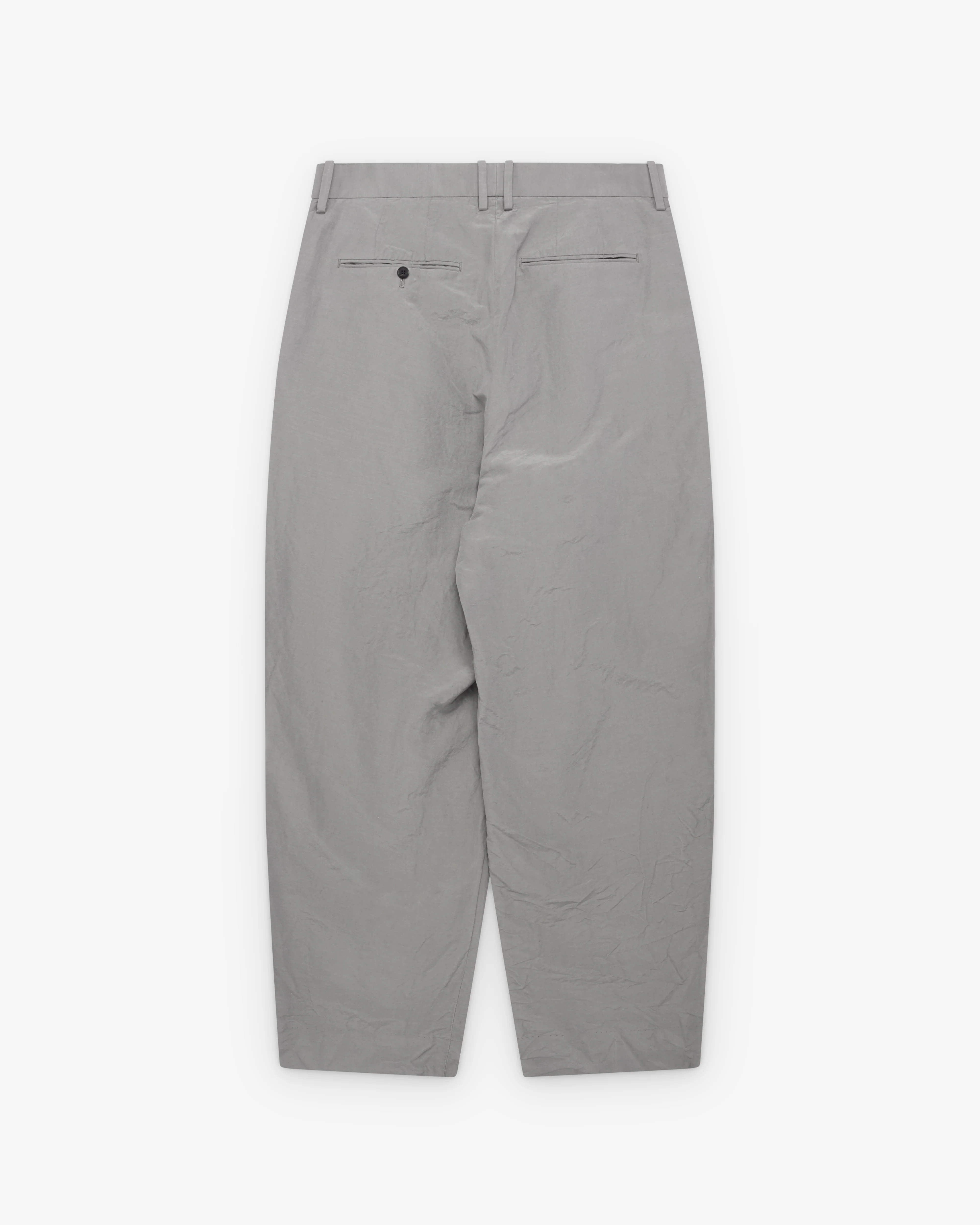 A.Presse - Men's Silk Linen Wide Trousers - (Grey) - Image 2