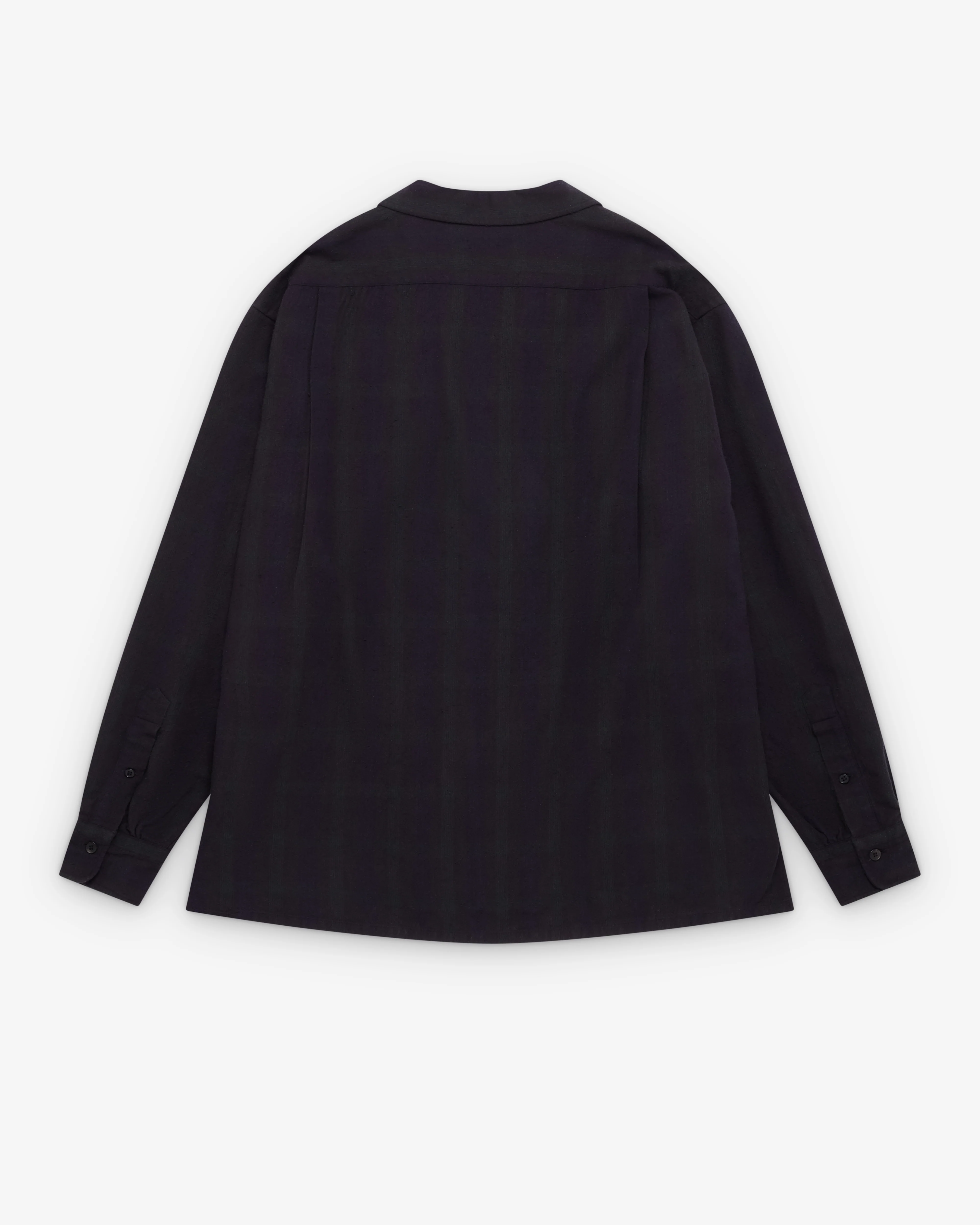 A.Presse - Men's Silk Nep Loop Collar Shirt - (Check) - Image 2