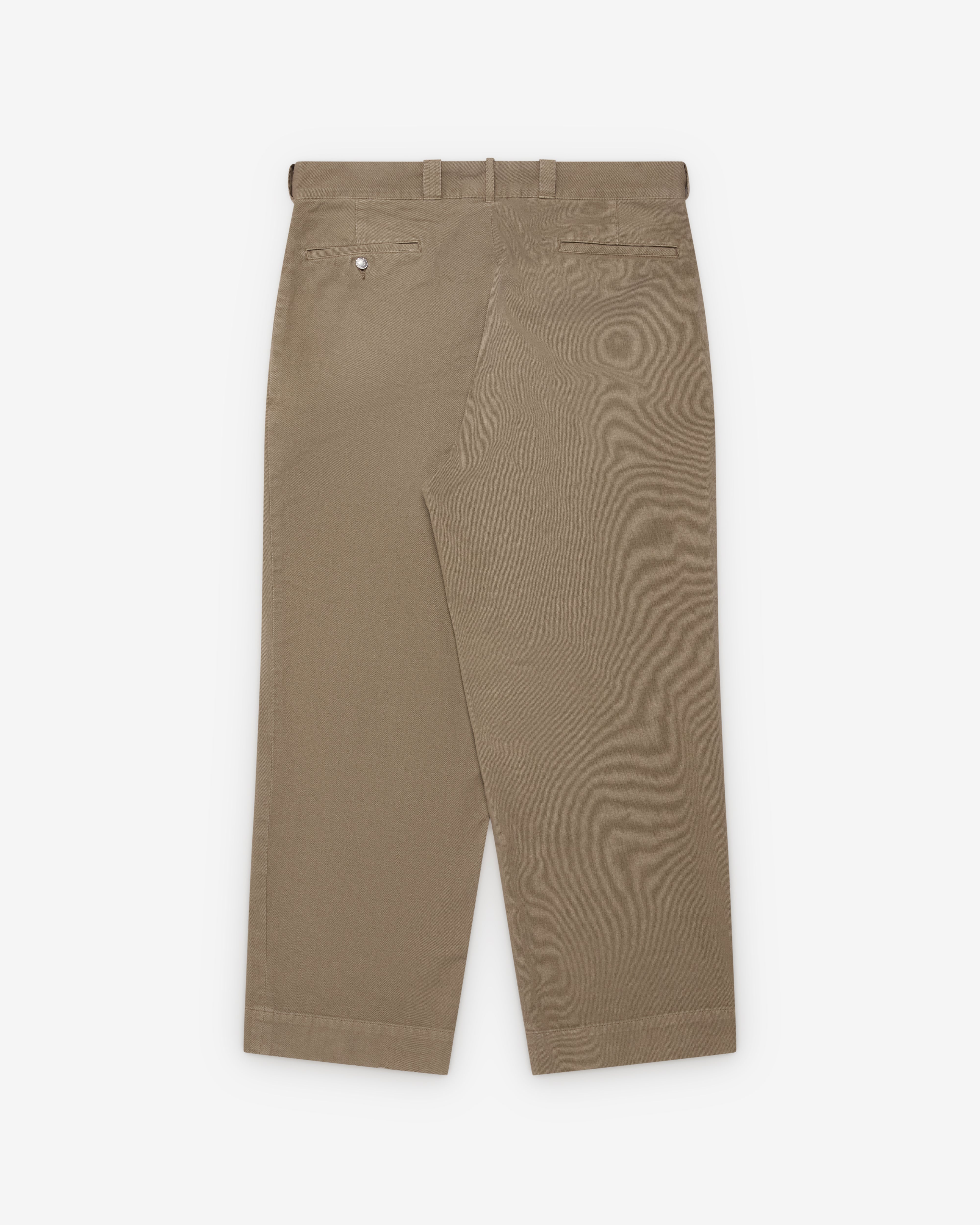 A.Presse - Men's Vintage Twill Work Pants - (Beige) - Image 2