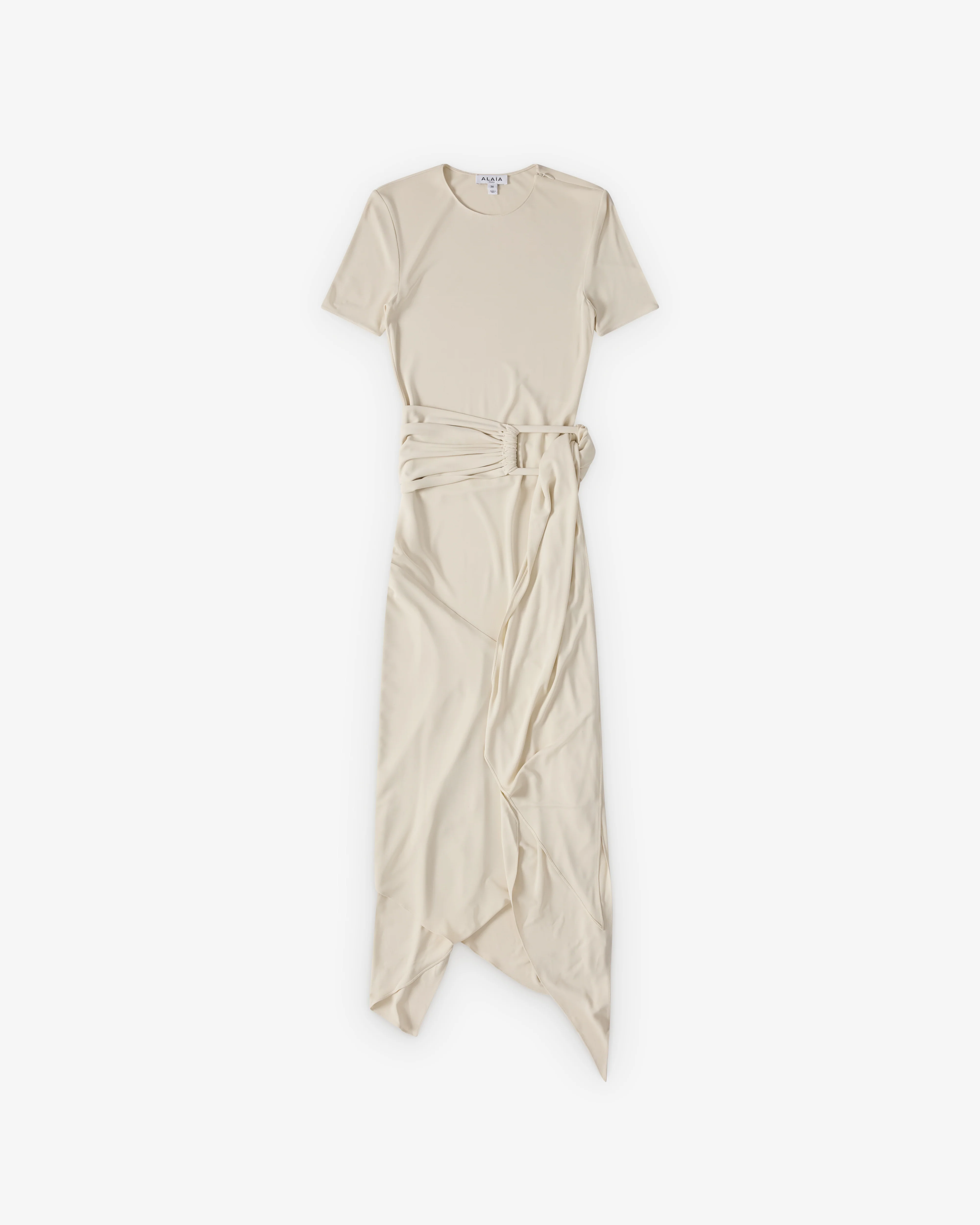 Alaïa - Women's Belted Fluid Dress - (Cream)