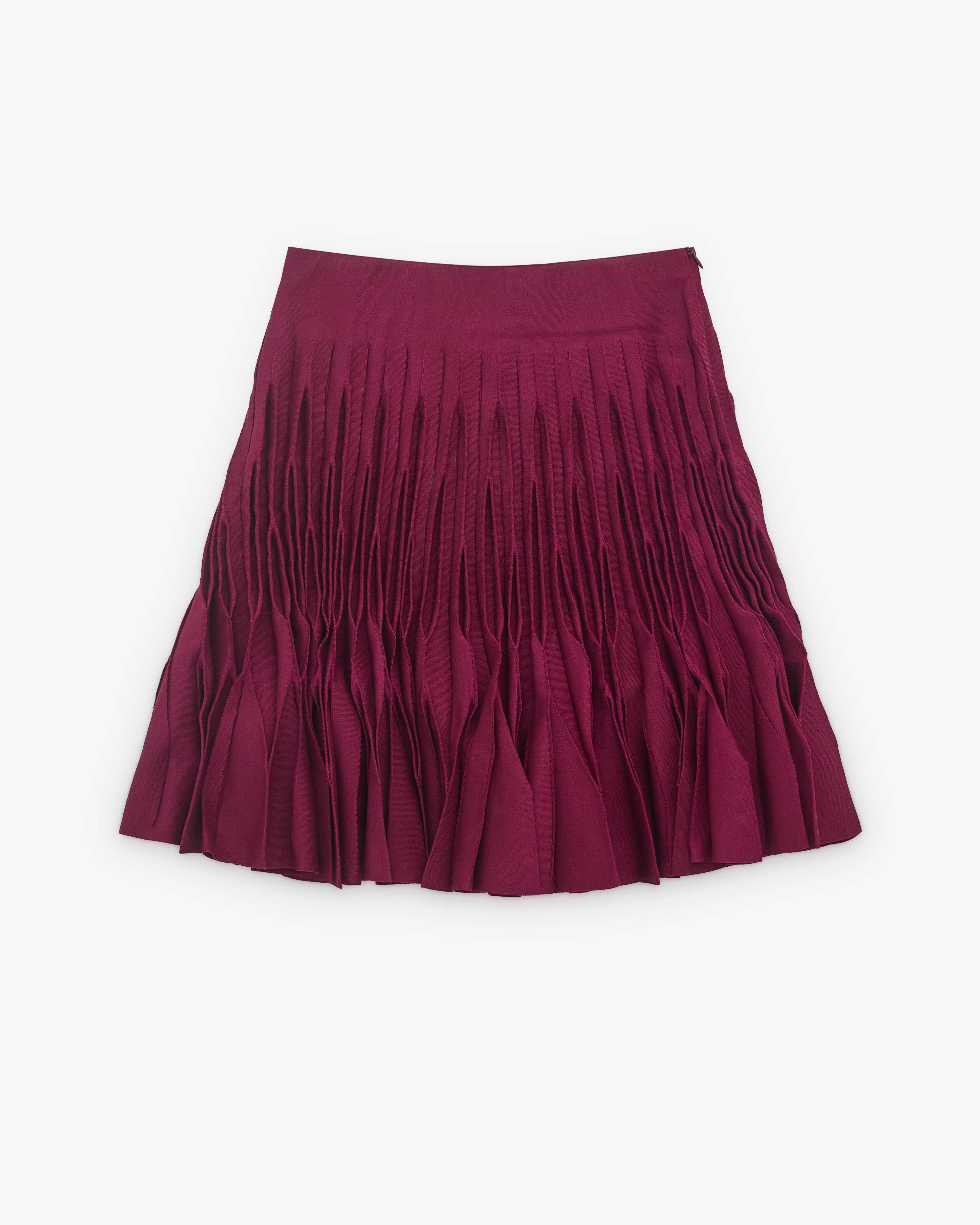 Alaïa - Women's Pleated Miniskirt - (Burgundy)