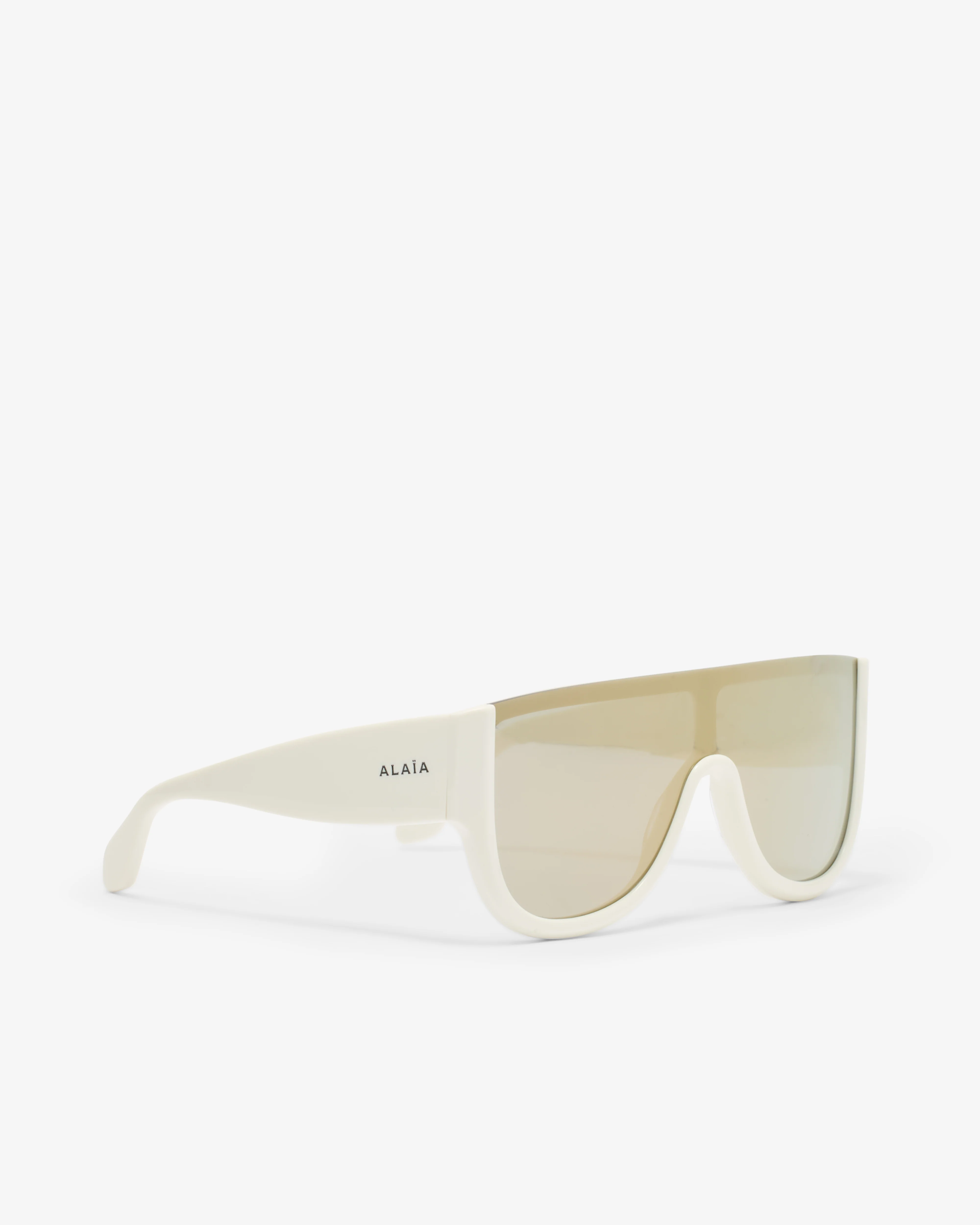 Alaïa - Women's Mask Sunglasses - (White/Gold) - Image 2