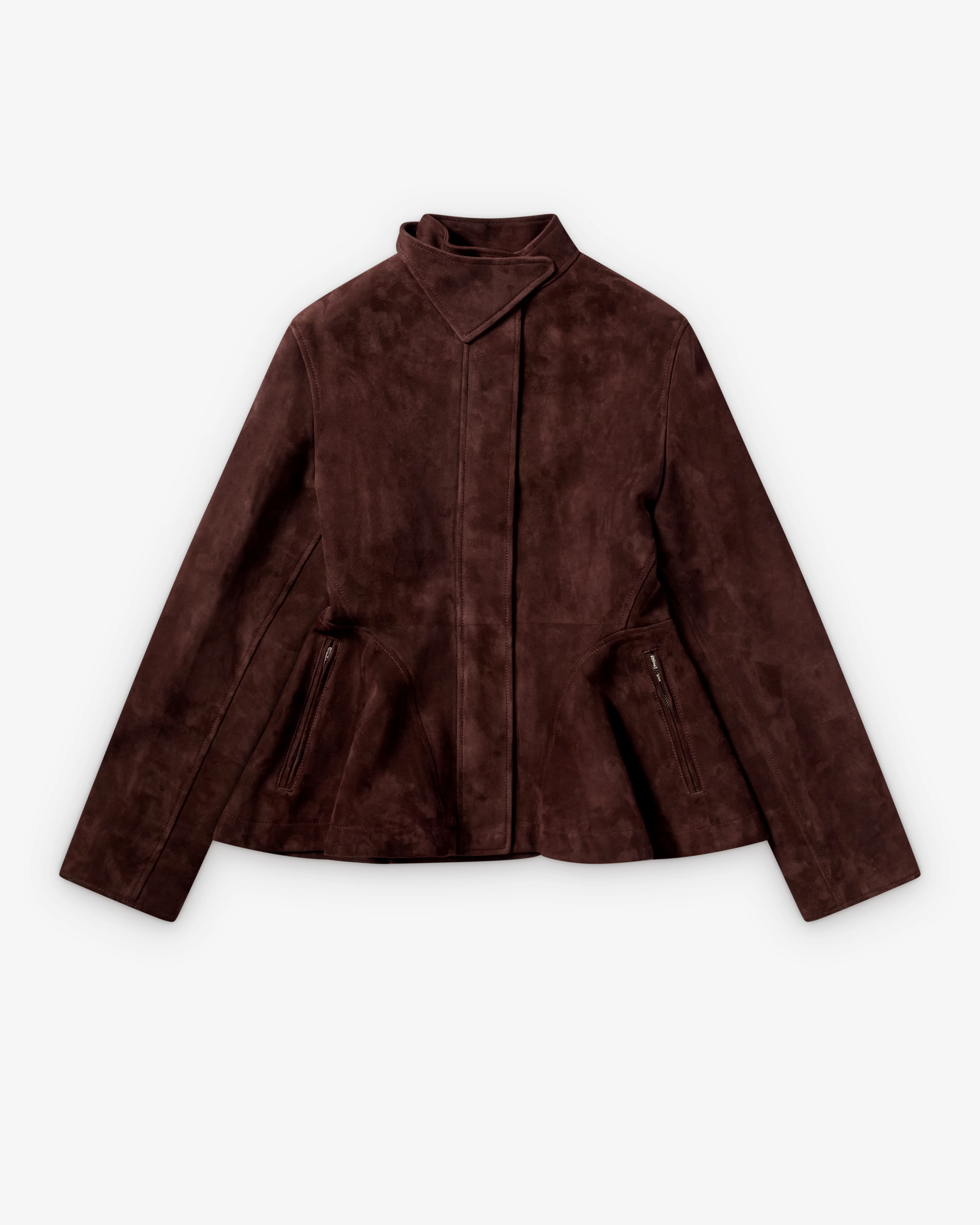Alaïa - Women's Suede Peplum Jacket - (Chocolate)