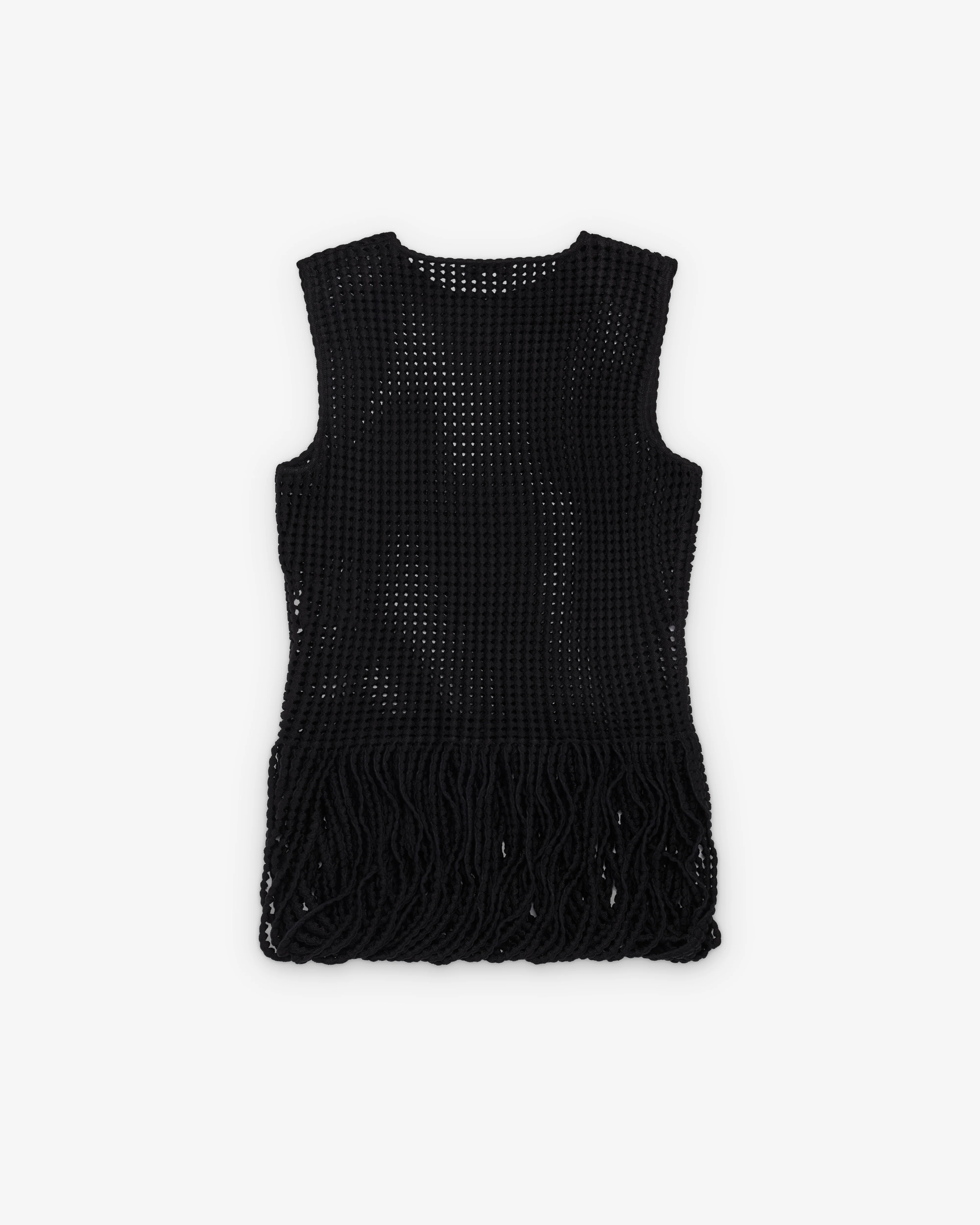 Alaïa - Women's Bead Knit Peplum Tank Top - (Noir) - Image 2