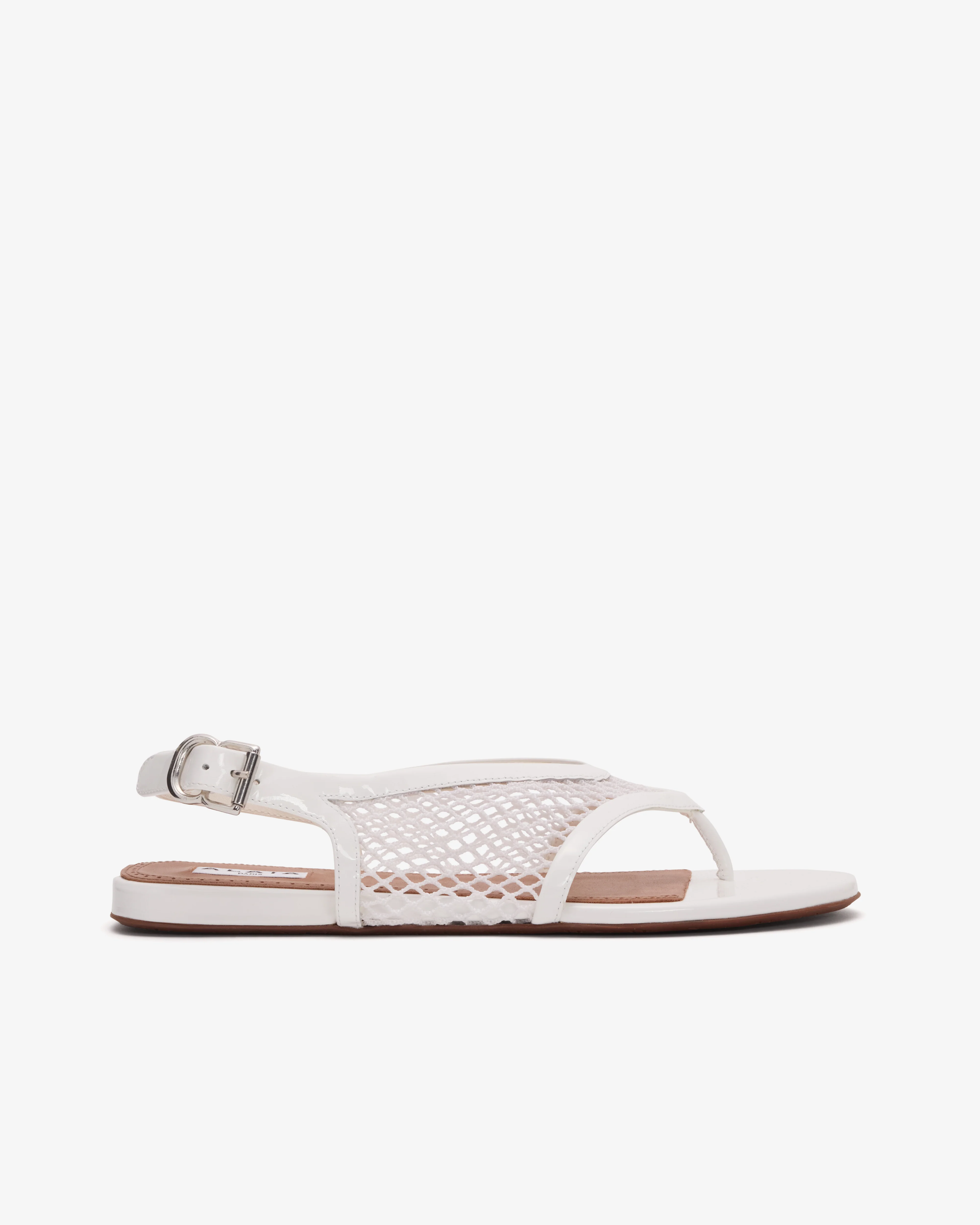 Alaïa - Women's Fishnet Thong Sandals - (Optical White)