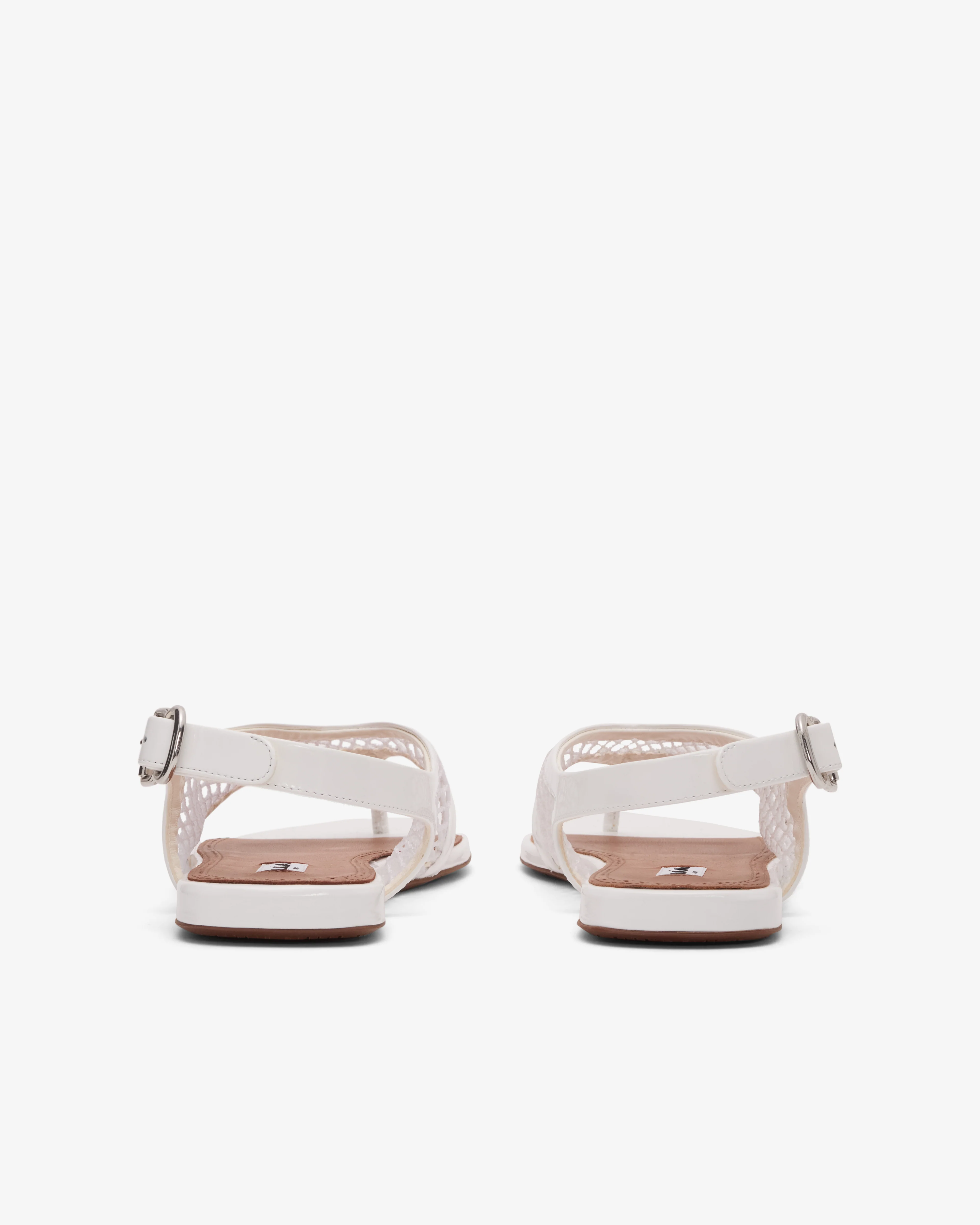 Alaïa - Women's Fishnet Thong Sandals - (Optical White) - Image 4
