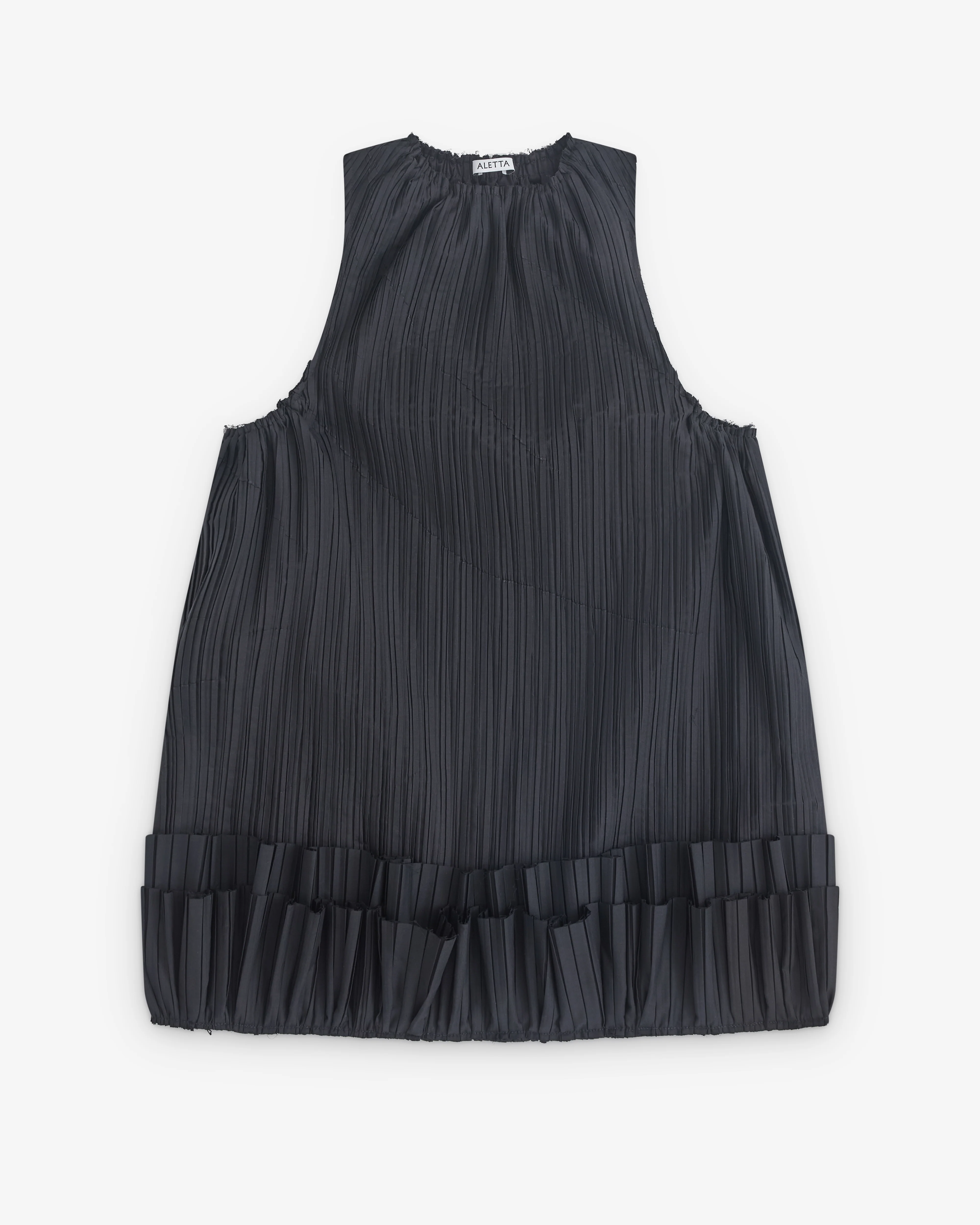 Aletta - Women's Pleated Dress - (Black)