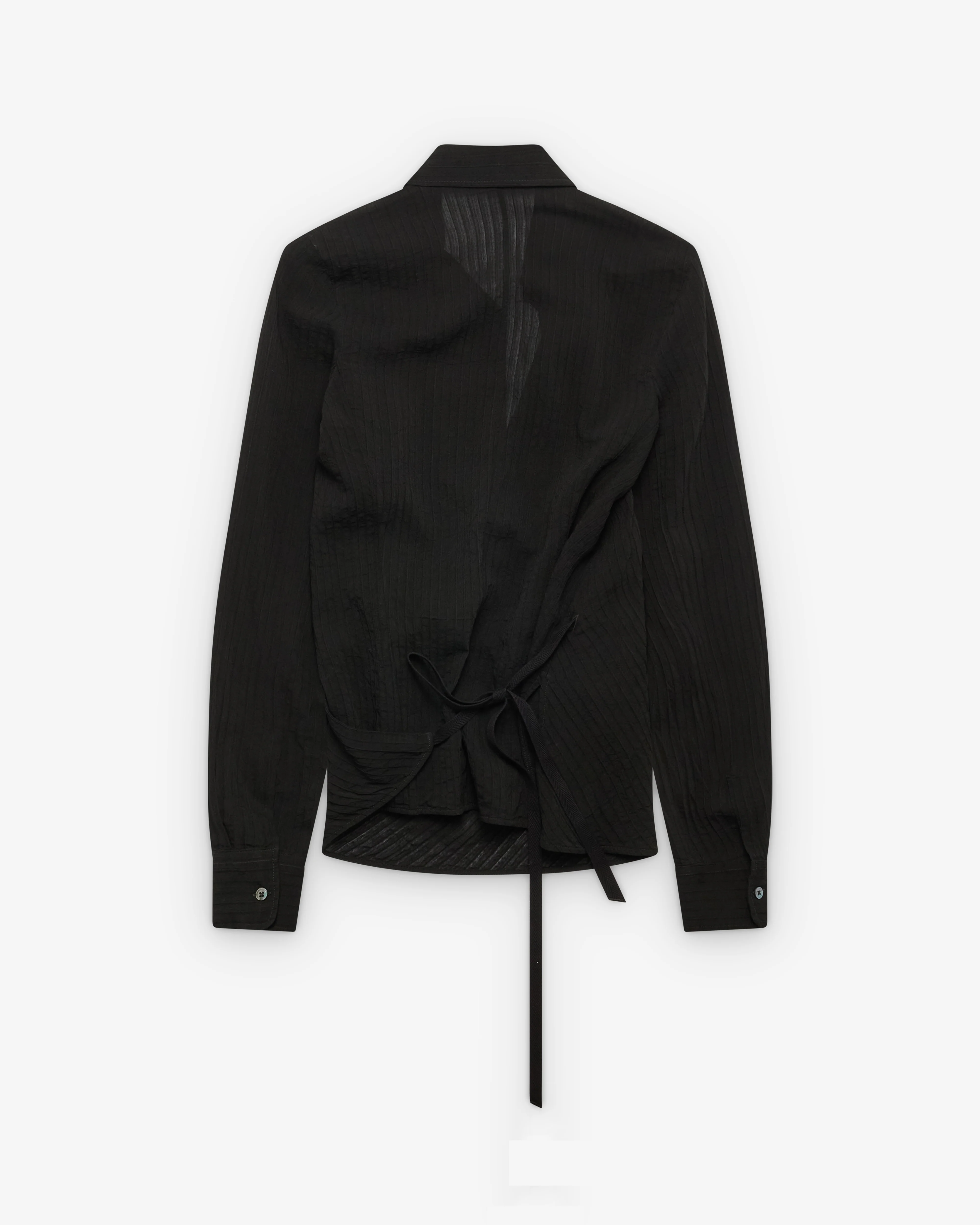 Ann Demeulemeester  - Women's Alba Asymmetric Wrap Shirt - (Black) - Image 2