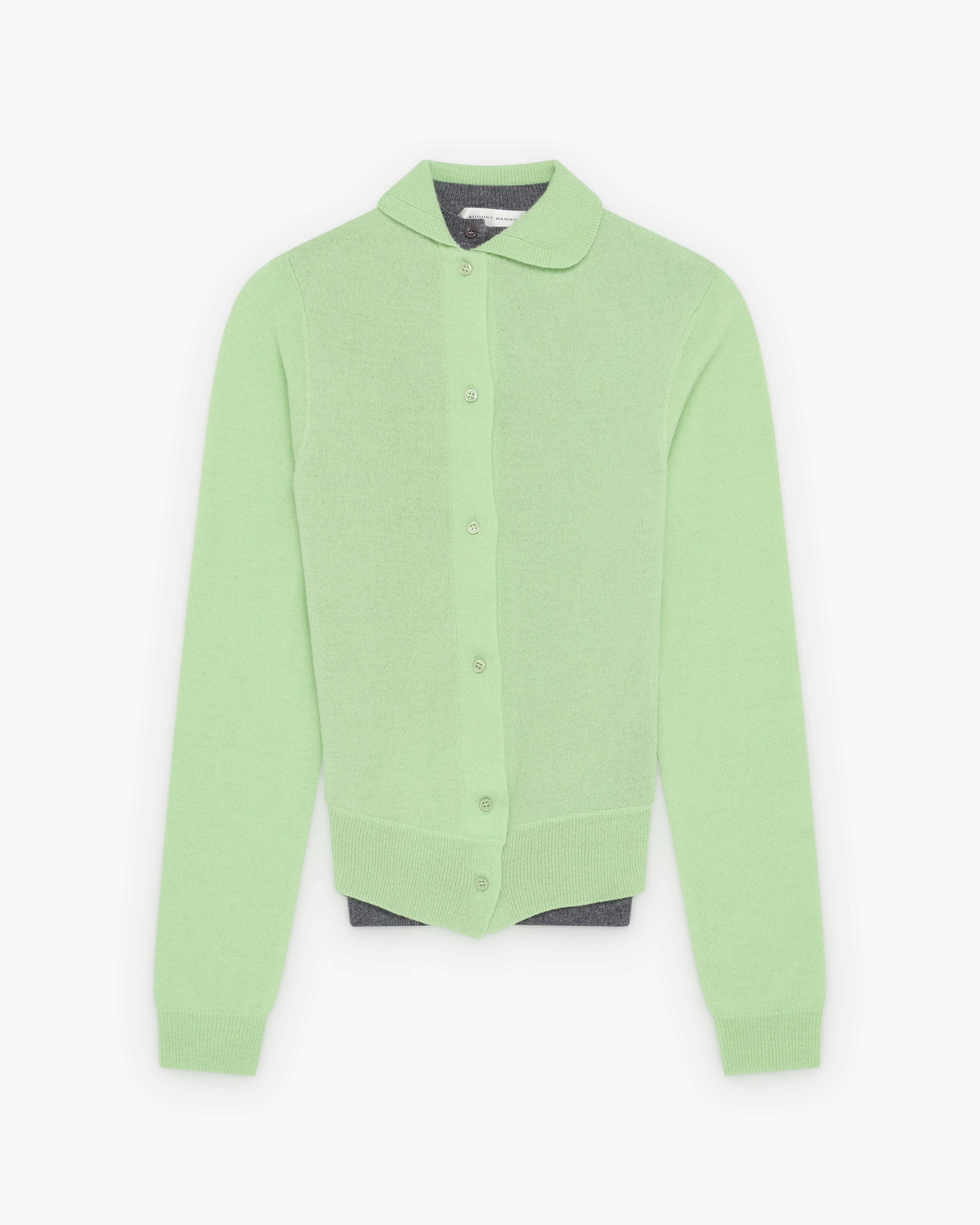 August Barron - Women's Double Cardigan - (Apple Green/Grey)