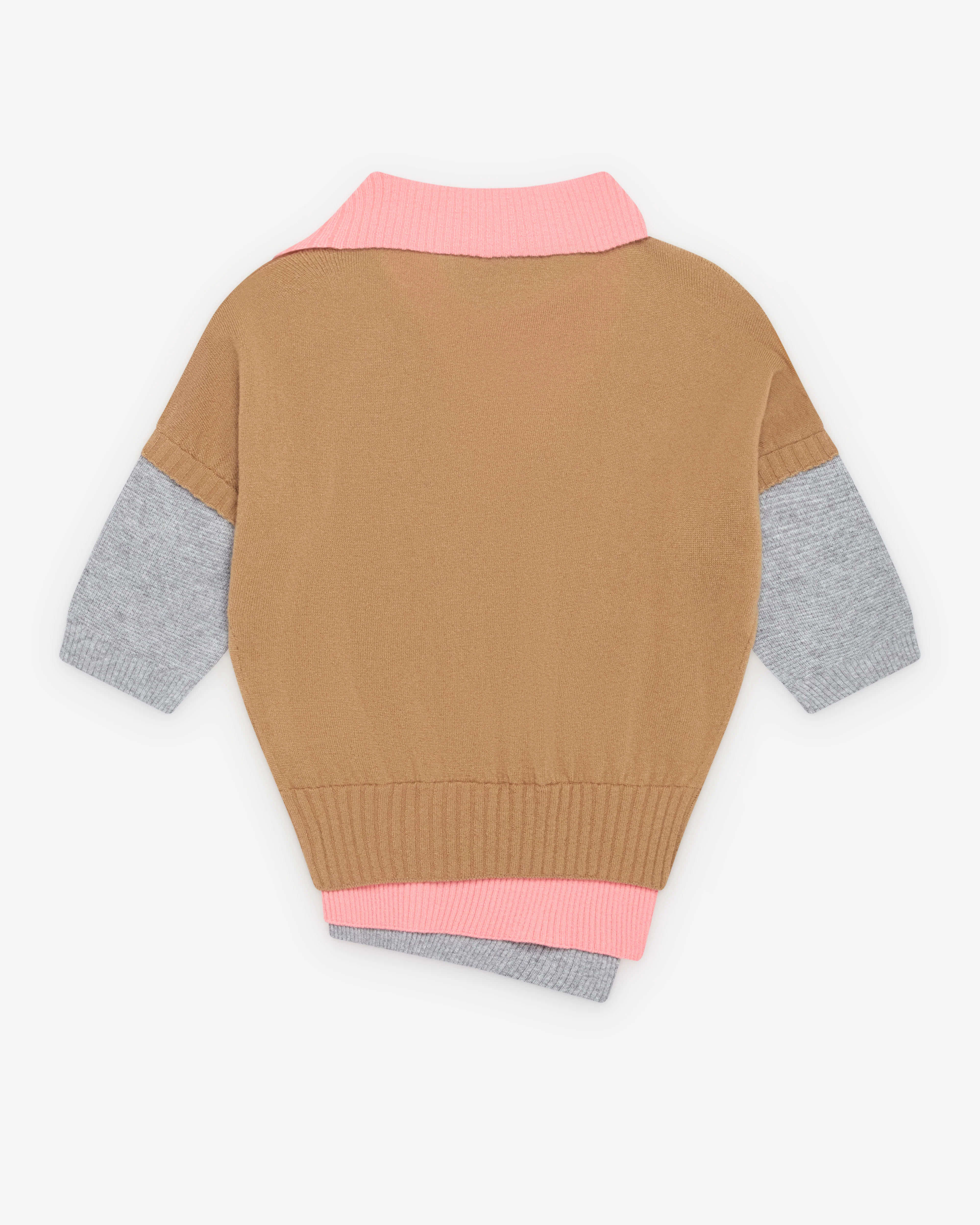 August Barron - Women's Triple Sweater - (Beige/Coral/Grey) - Image 2
