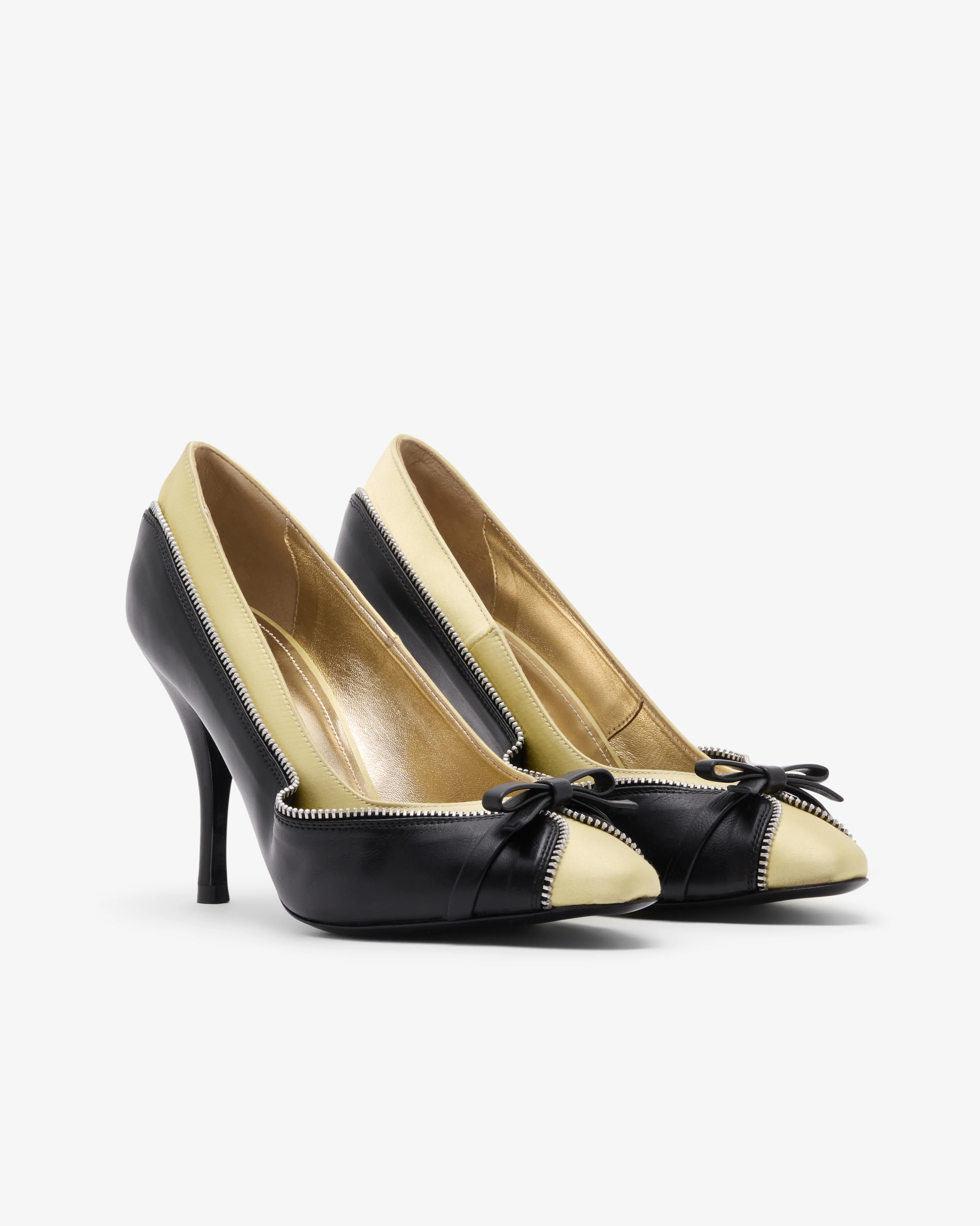 August Barron - Women's Unzipped Pump - (Black/Yellow) - Image 3