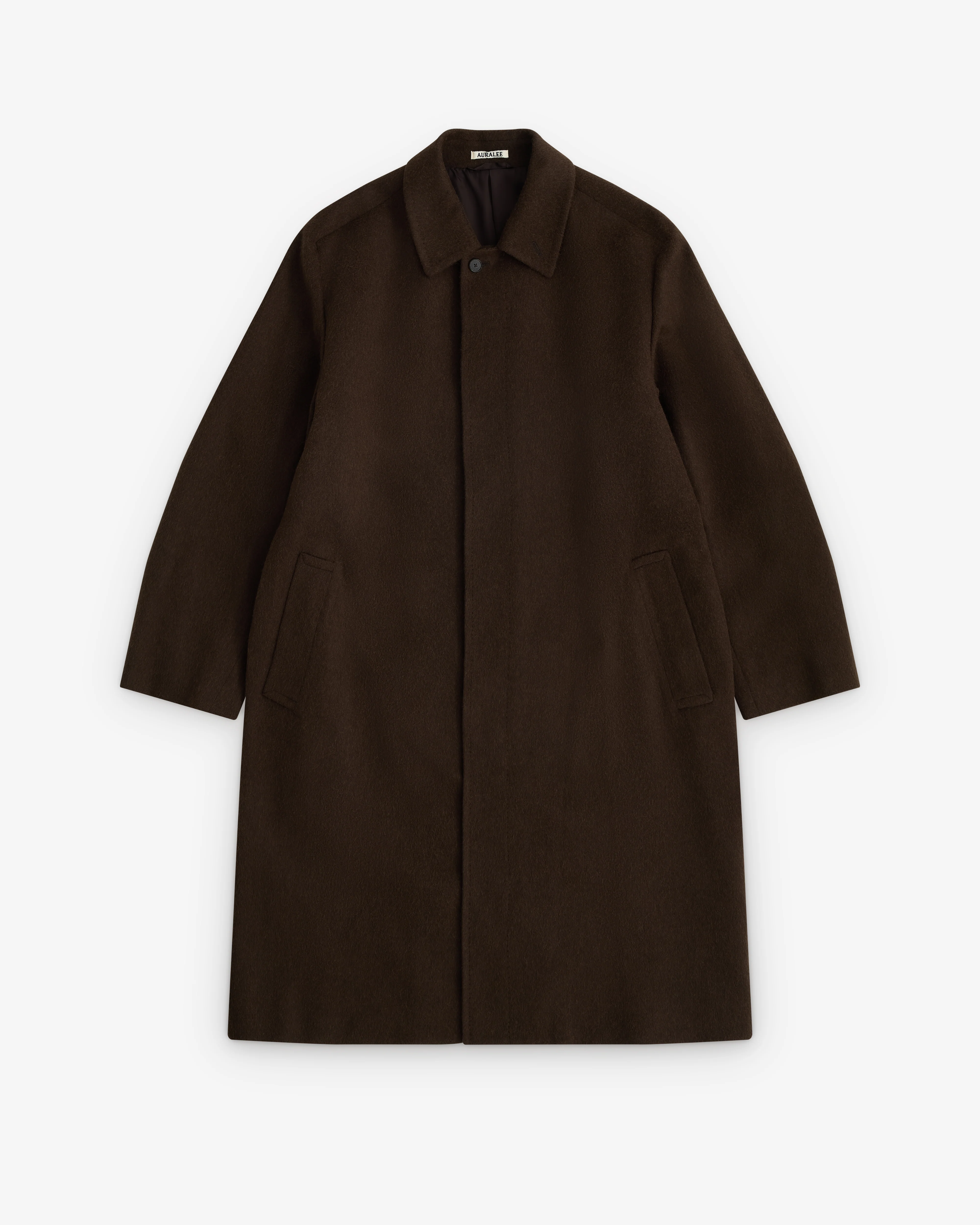 Auralee - Men's Baby Camel Flannel Coat - (Dark Brown)