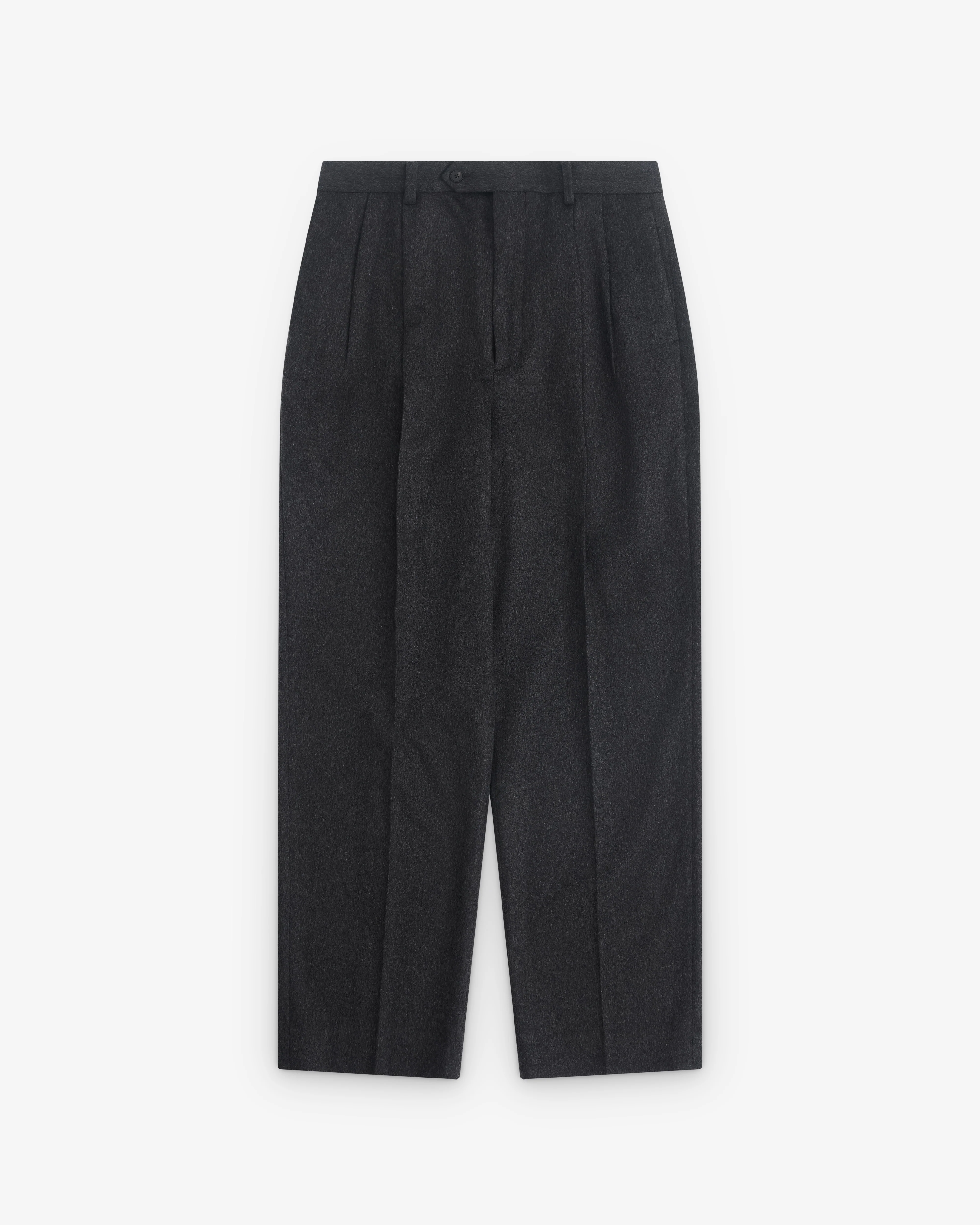 Auralee - Men’s Cashmere Moleskin Two-Tuck Slacks - (Charcoal)