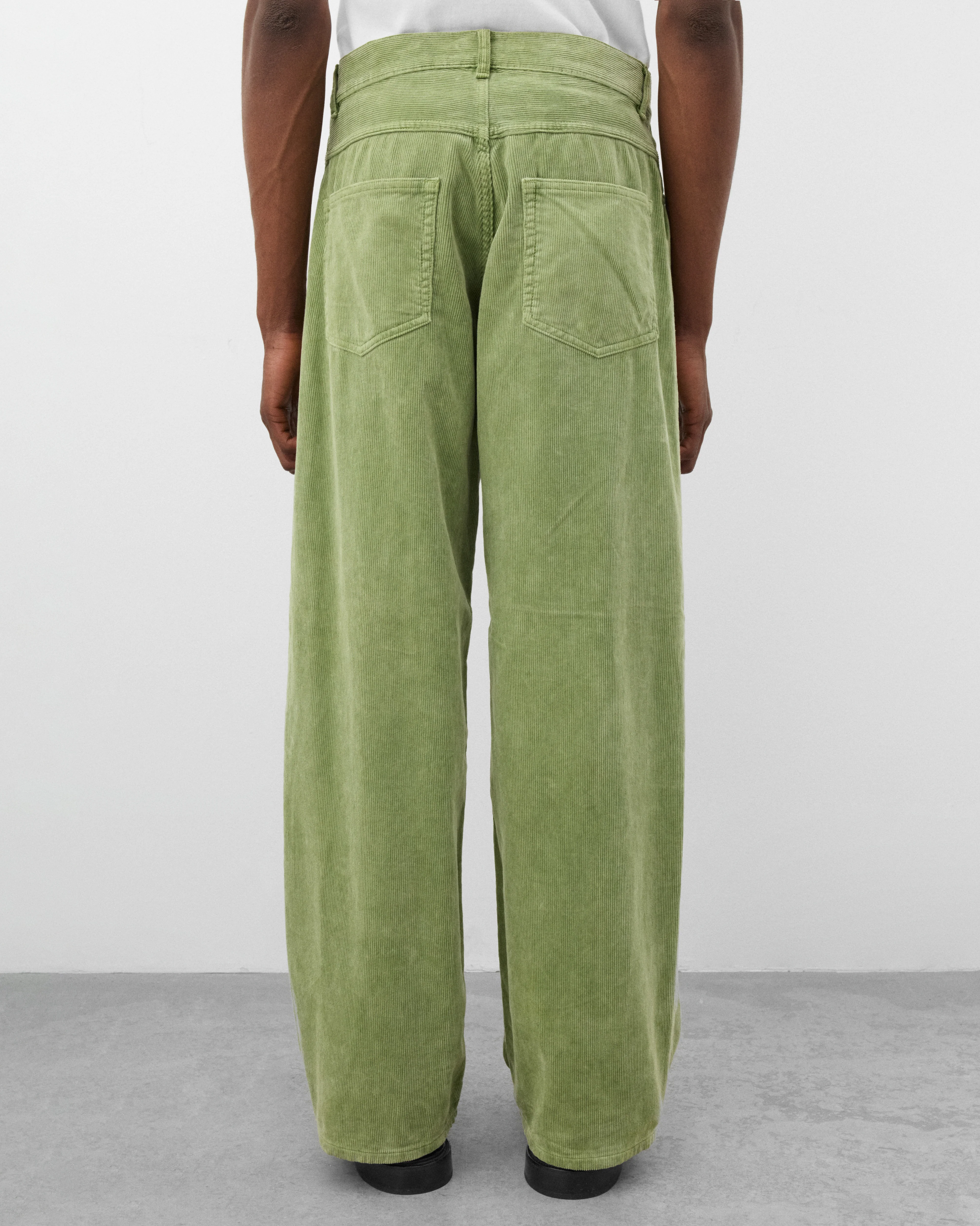 Auralee - Men's Finx Corduroy 5P Wide Pants - (Dusty Green) - Image 5