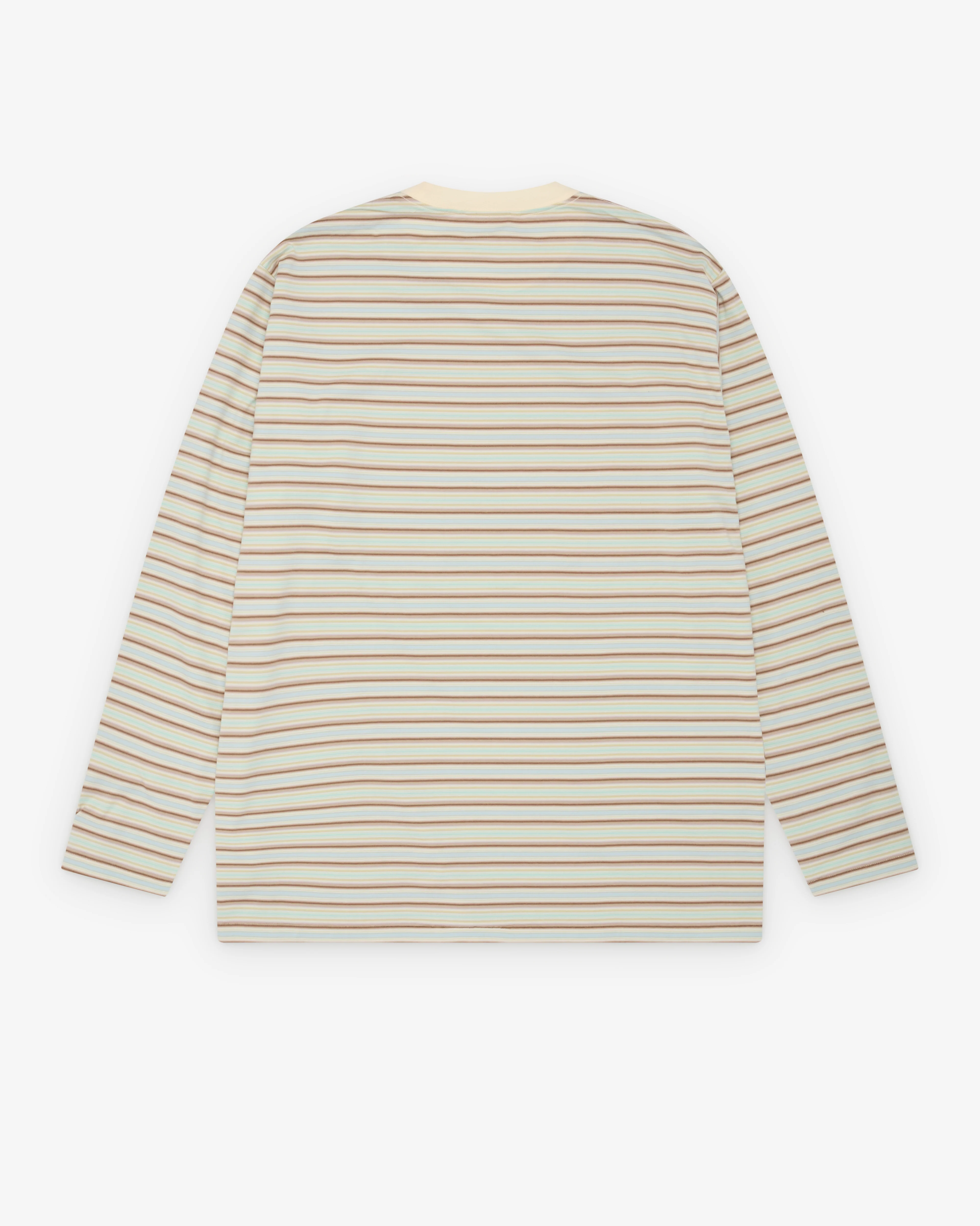 Auralee - Men's Gradient Stripe Jersey L/S Tee - (Fade Mint Stripe) - Image 2