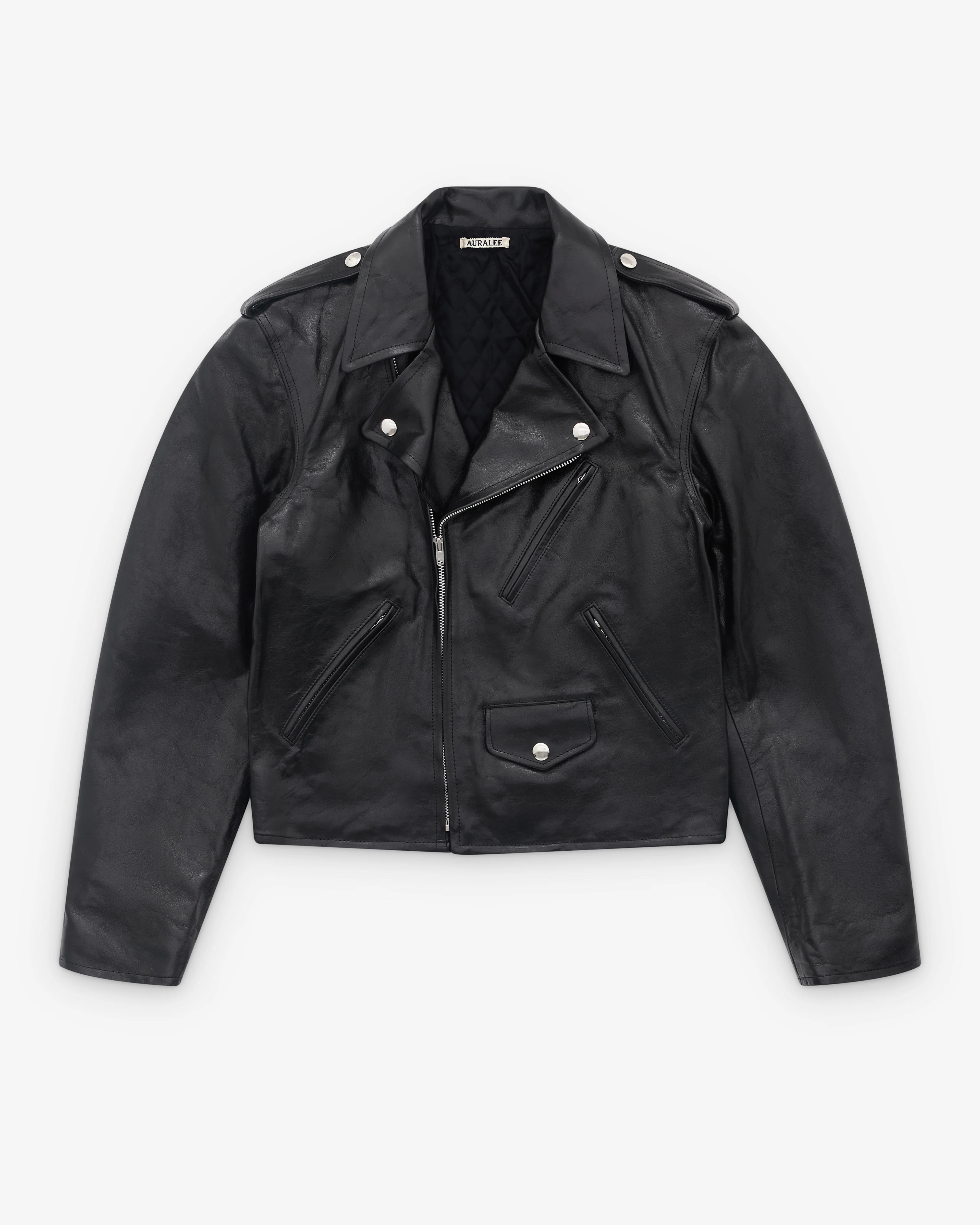 Auralee - Men's Lamb Leather Riders Jacket - (Black)