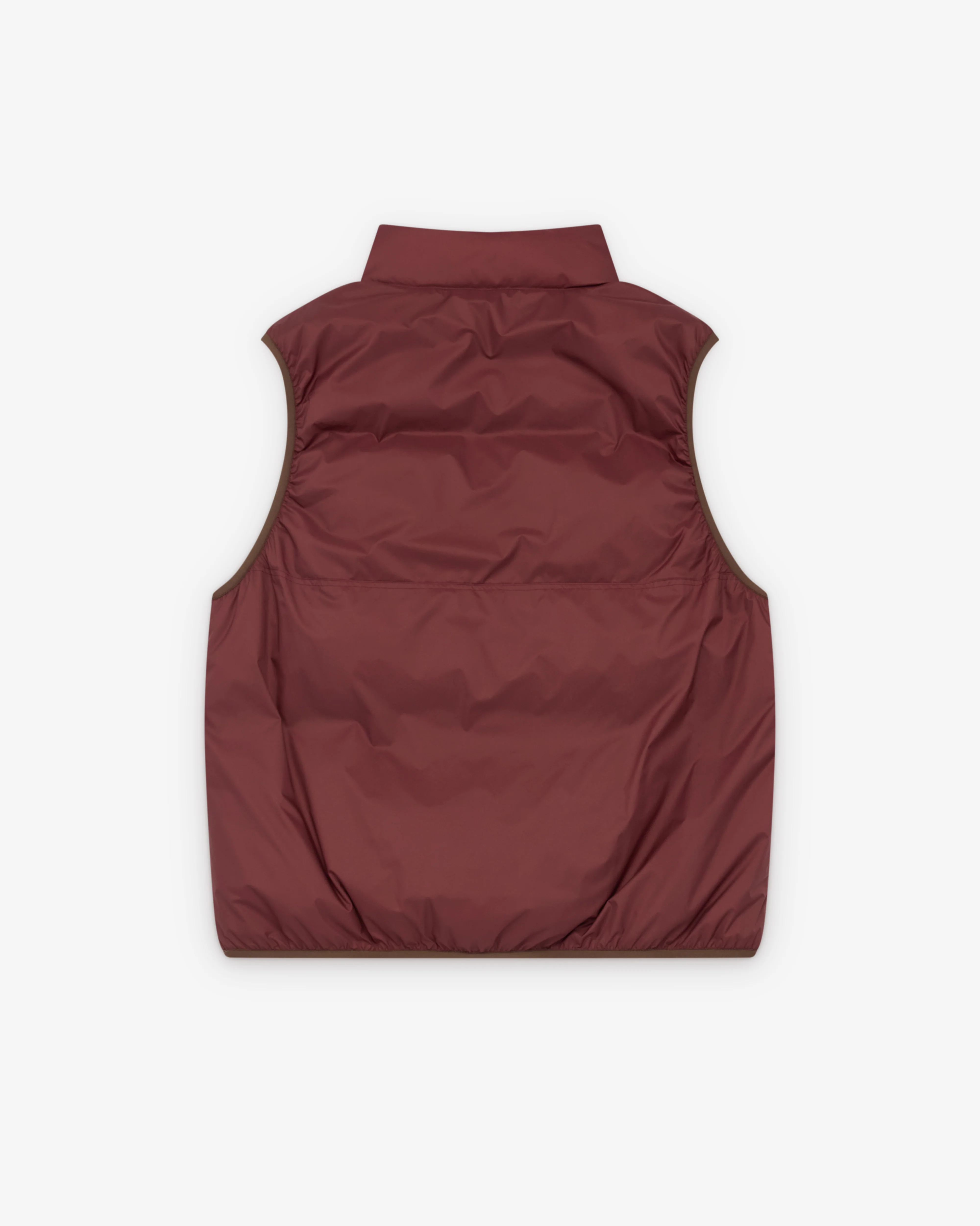 Auralee - Men's Light Nylon Ripstop Down Vest - (Burgundy) - Image 2