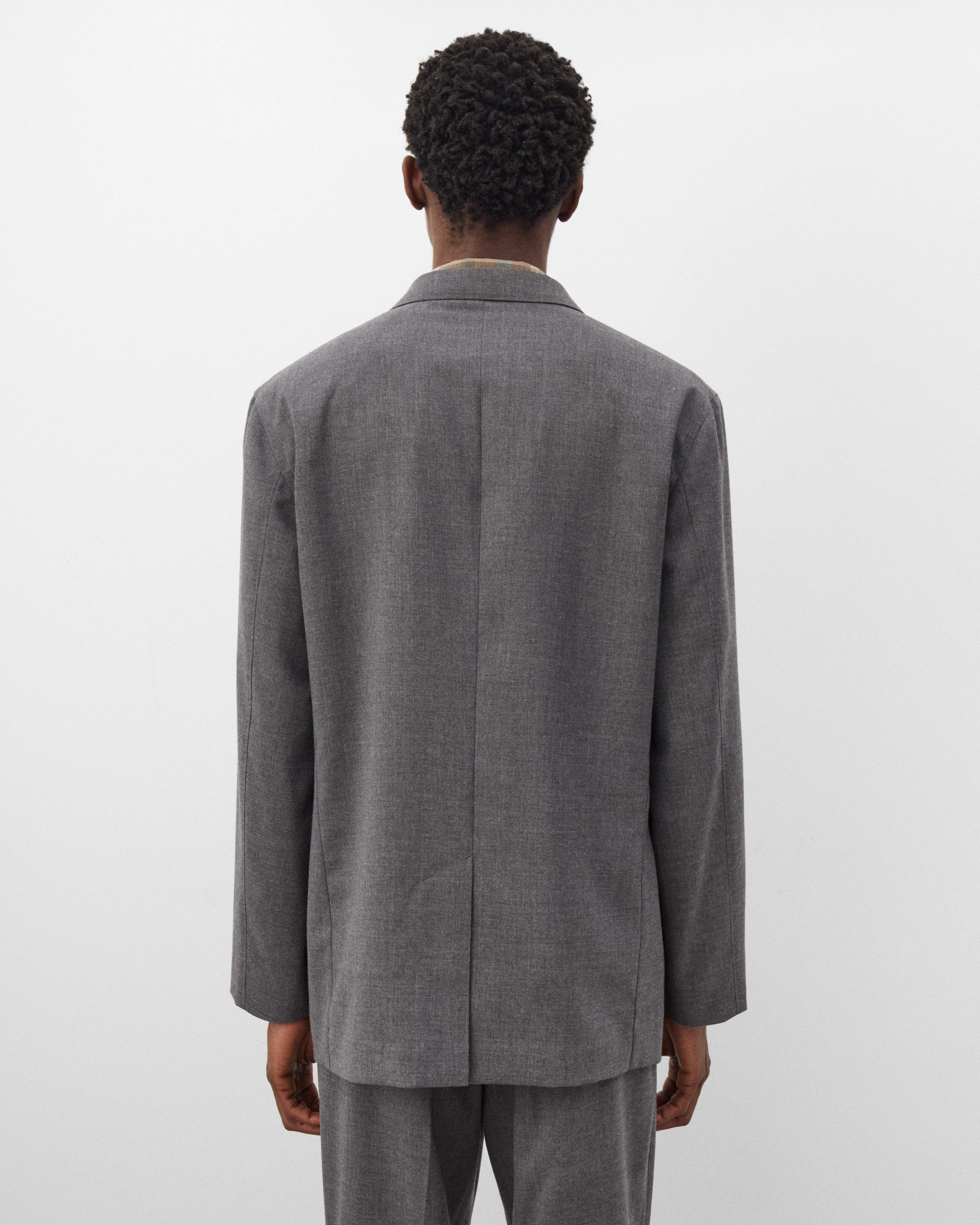 Auralee - Men's Summer Twist Cashmere Jacket - (Charcoal) - Image 5