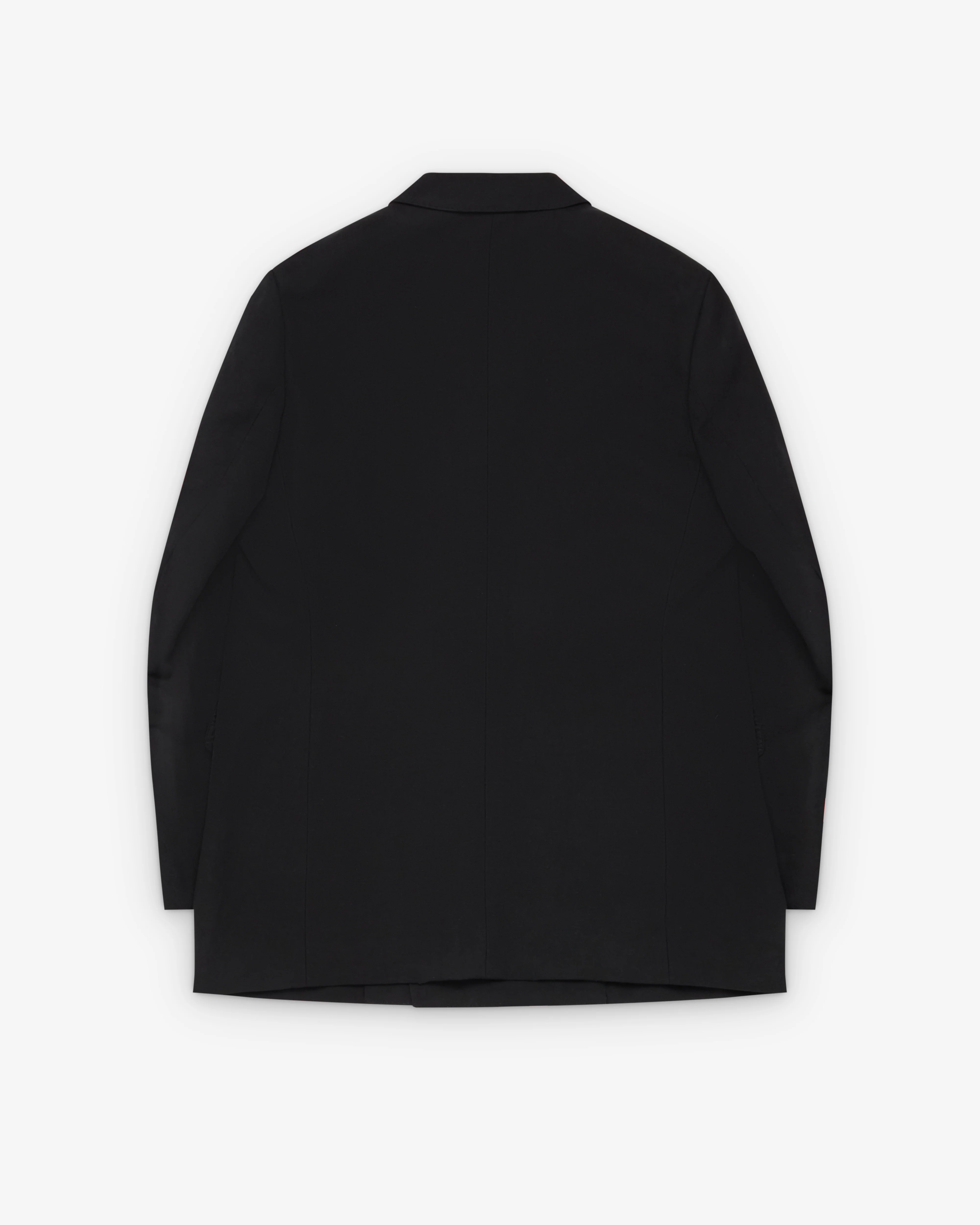 Auralee - Men's Wool Cotton Linen Ox Double-Breasted Blazer - (Black) - Image 2