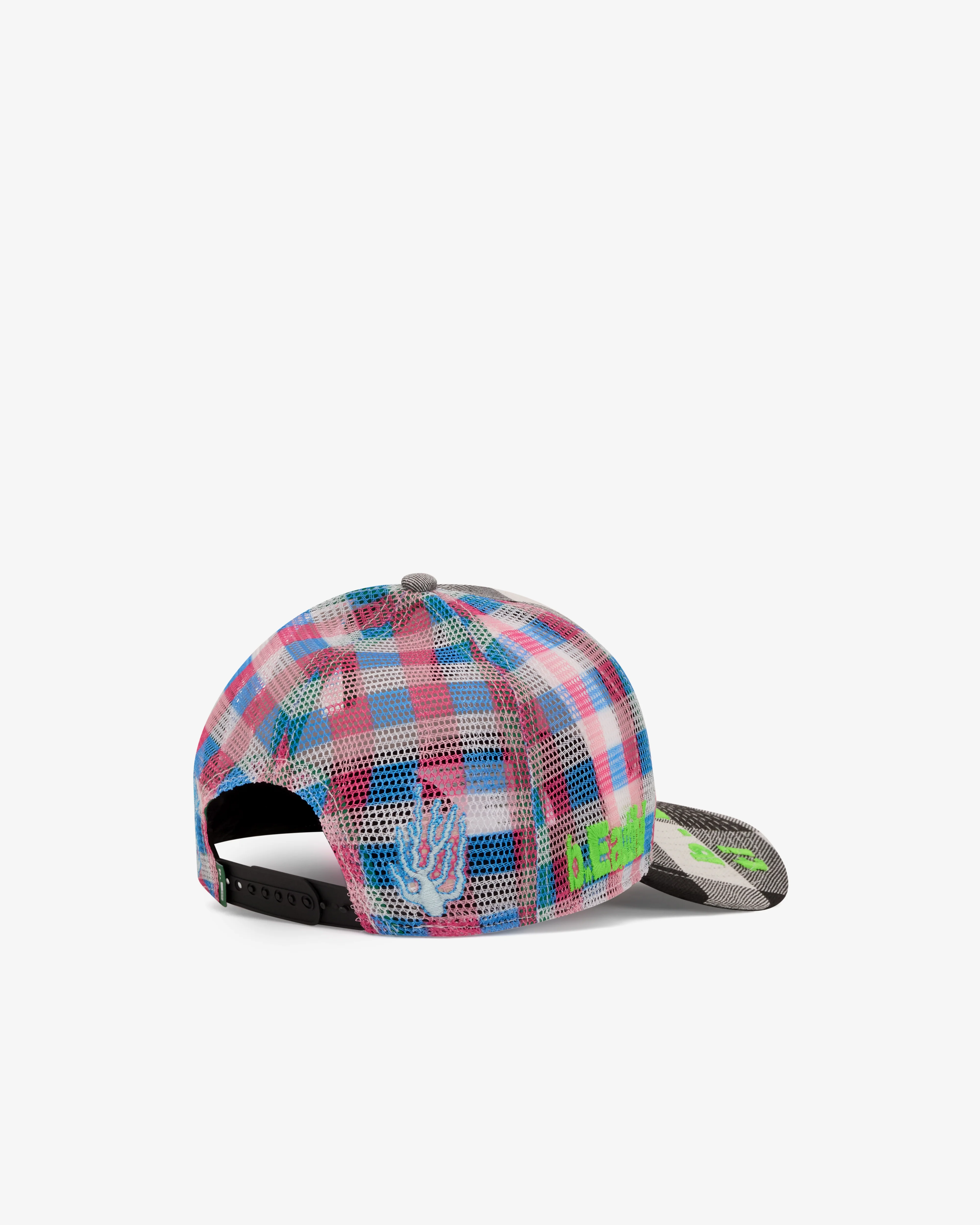 b.Eautiful - Men's Biyu Hat - (Black Buffalo Check/Pink) - Image 3