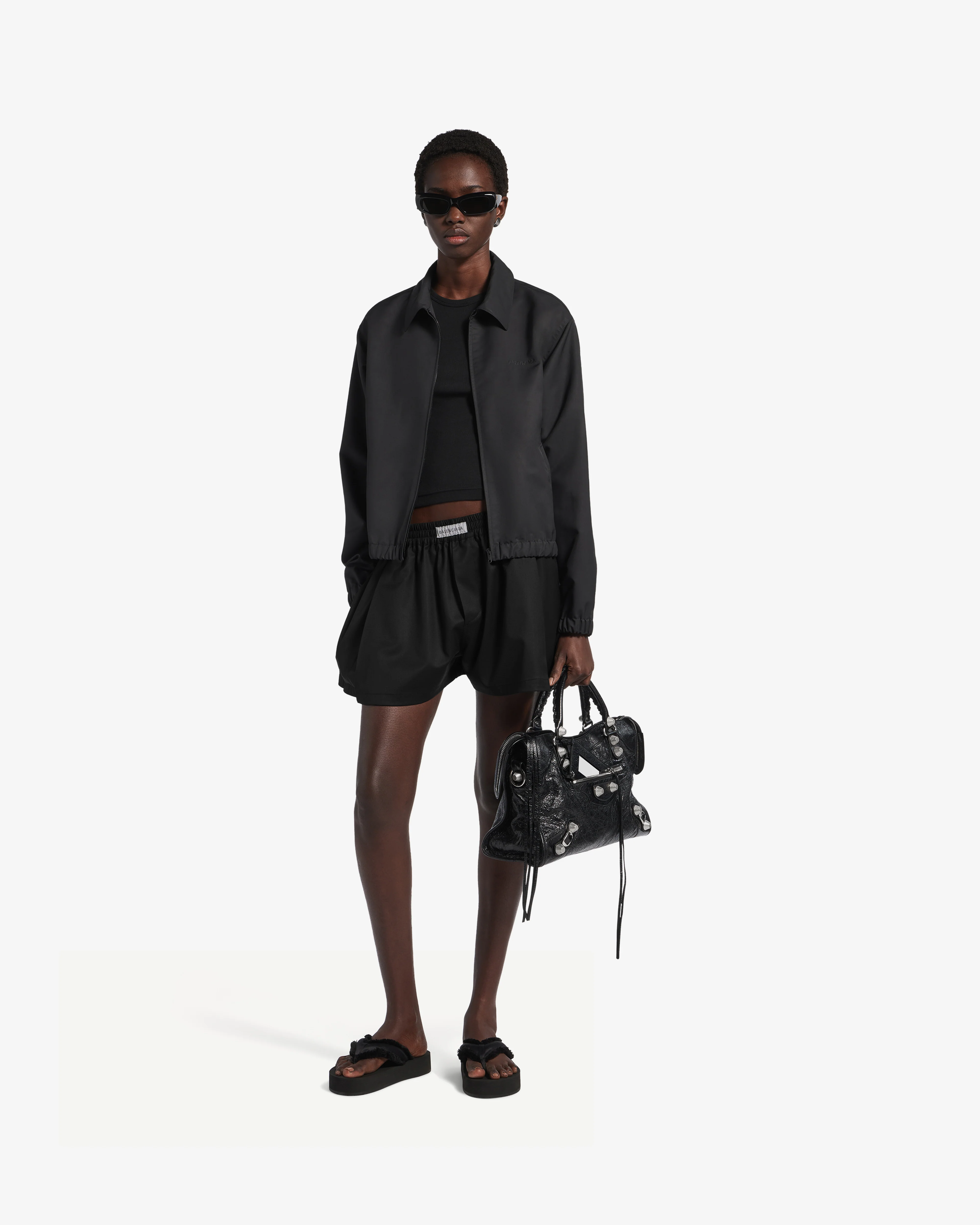 Balenciaga - Women's A-Line Boxer Shorts - (Black) - Image 2