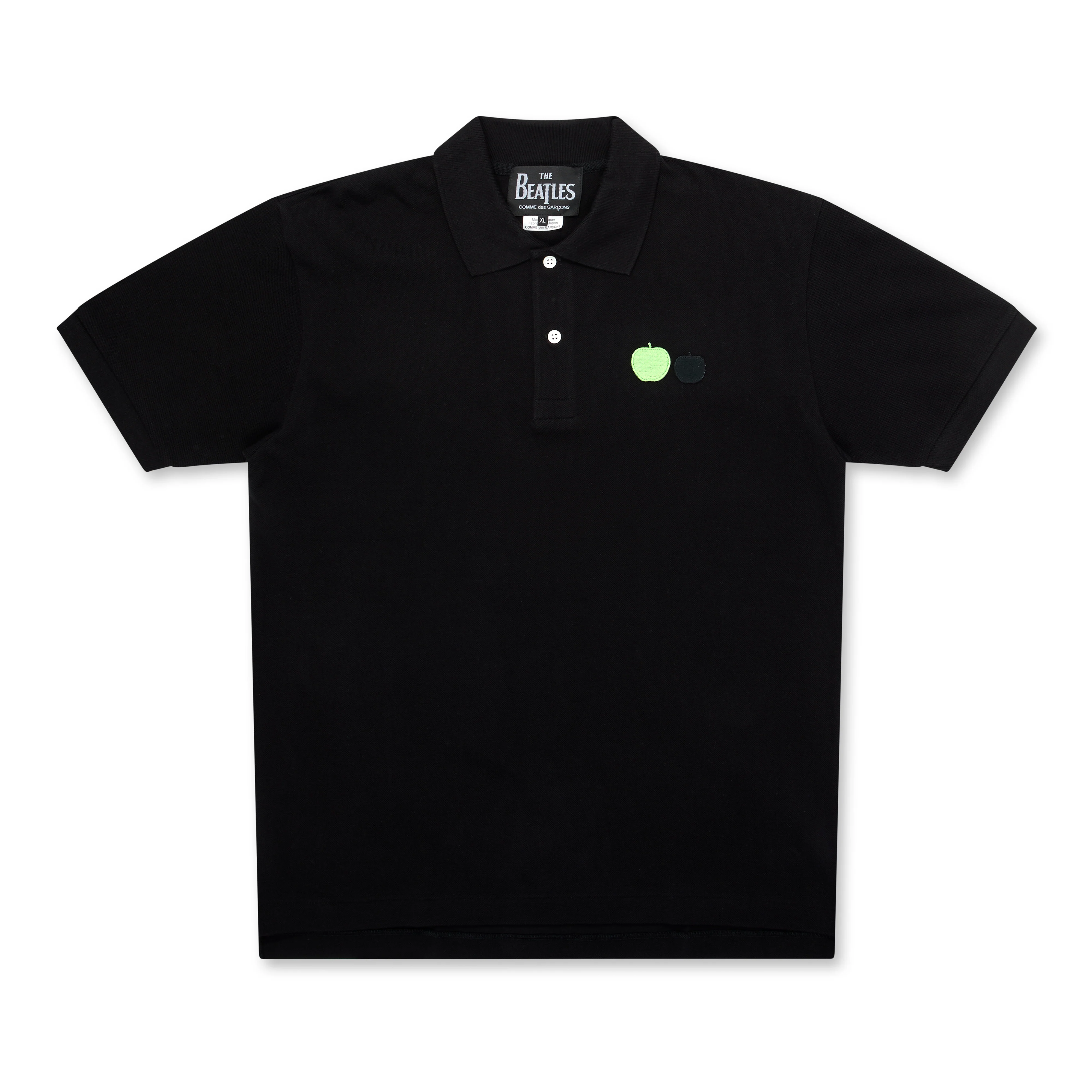 CDG Beatles - Polo Shirt - (Black with embroidered Apples)