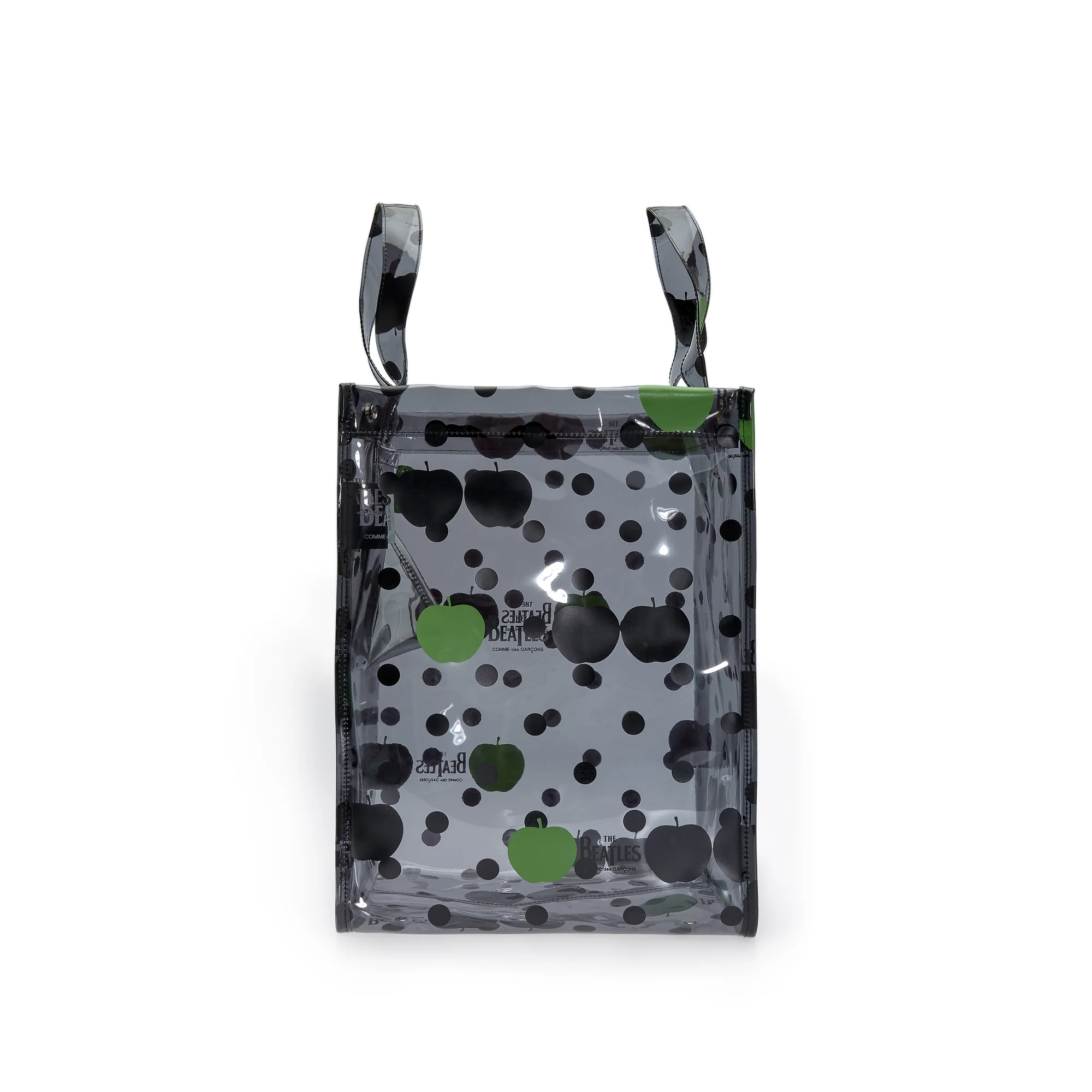 CDG Beatles - Small PVC Apple & Dot Tote - (VB-K201 Black) - Image 3