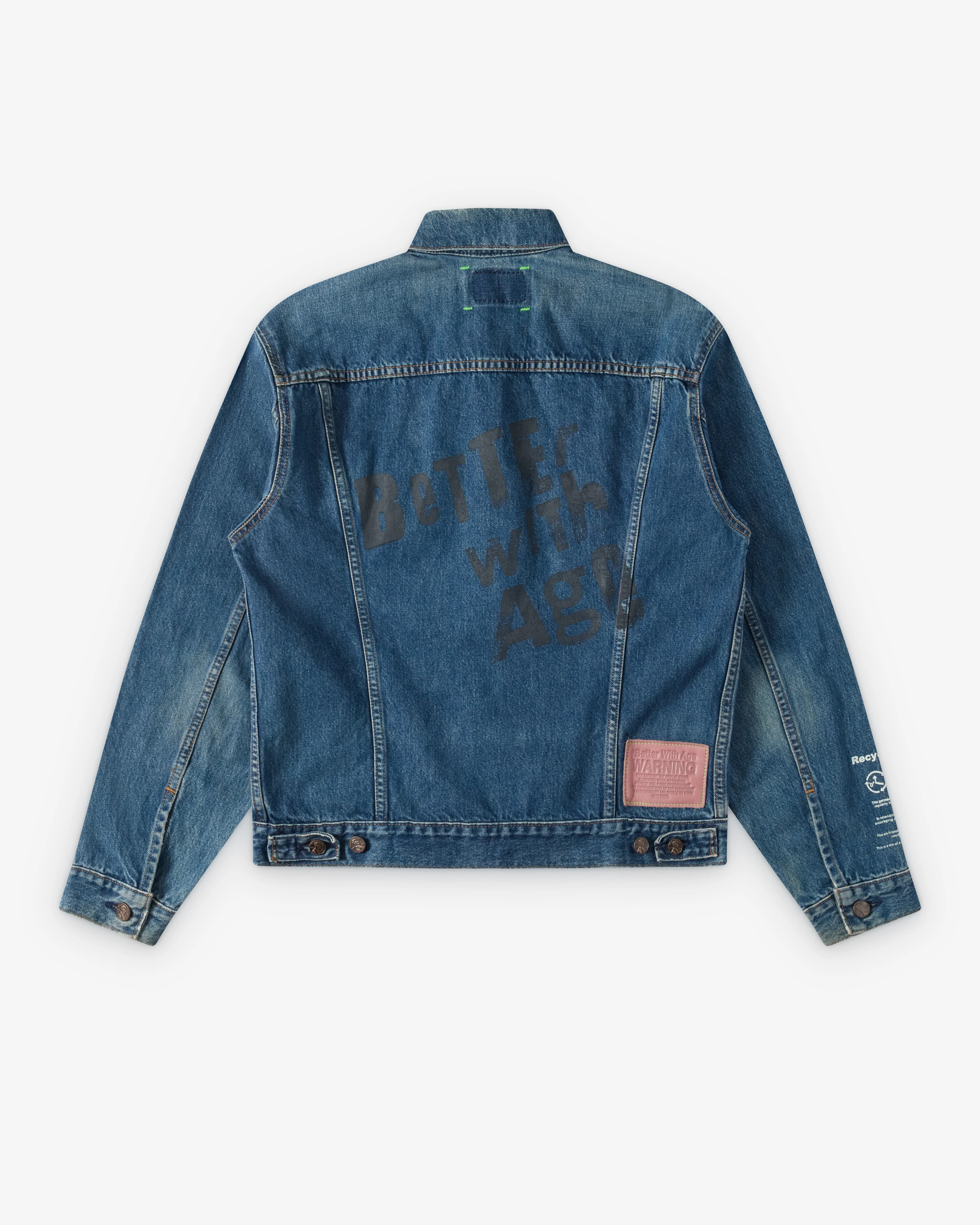 Better With Age - Men's Blanche Denim Trucker Jacket - (Indigo) - Image 2