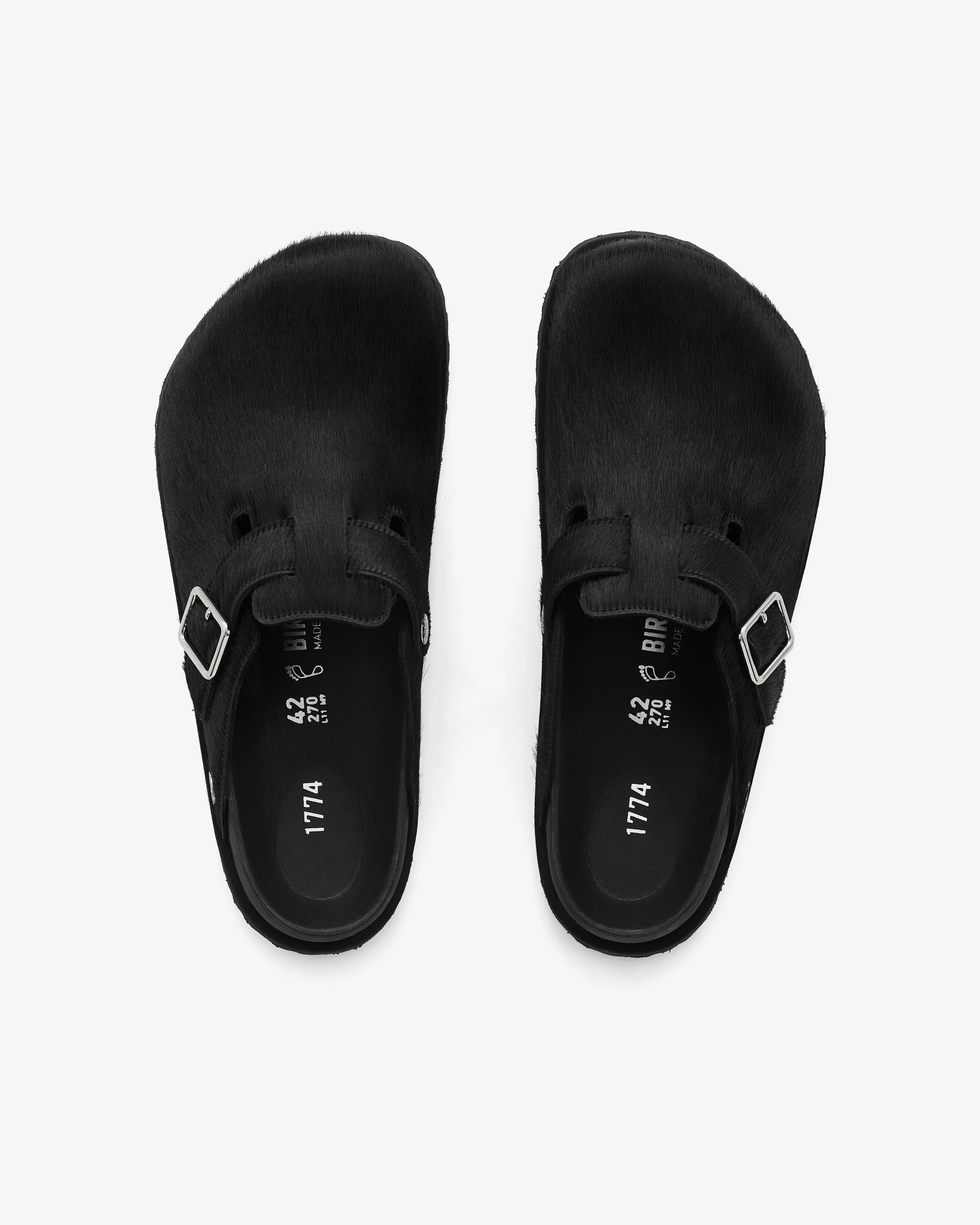 Birkenstock 1774 - Men's Boston Pony Hair - (Black) - Image 6