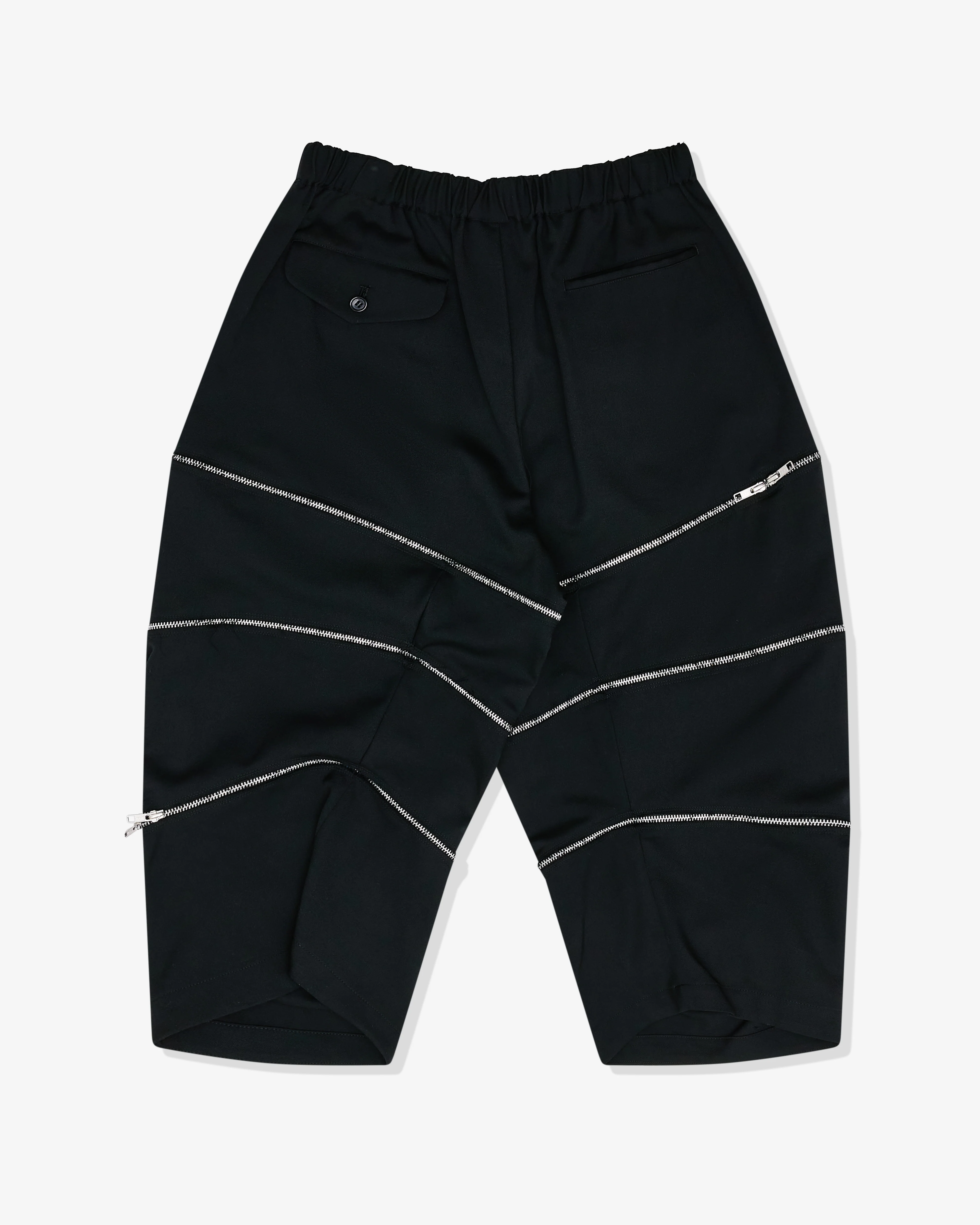 Black Comme des Garçons - Unisex Zipped Wide Leg Trousers - (Black) - Image 2