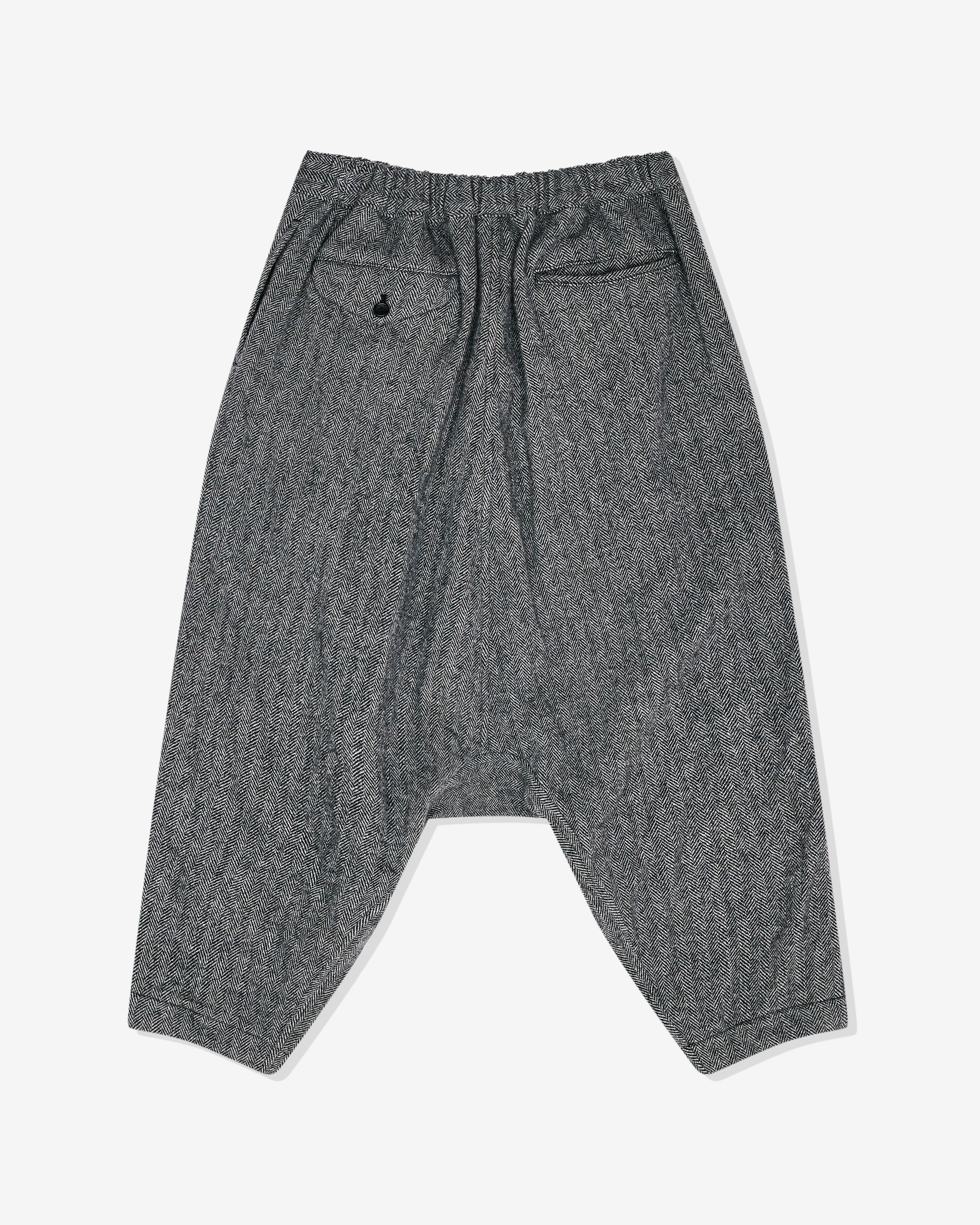 Black Comme des Garçons - Unisex Wool Tweed Herringbone Trousers - (Black/White) - Image 2