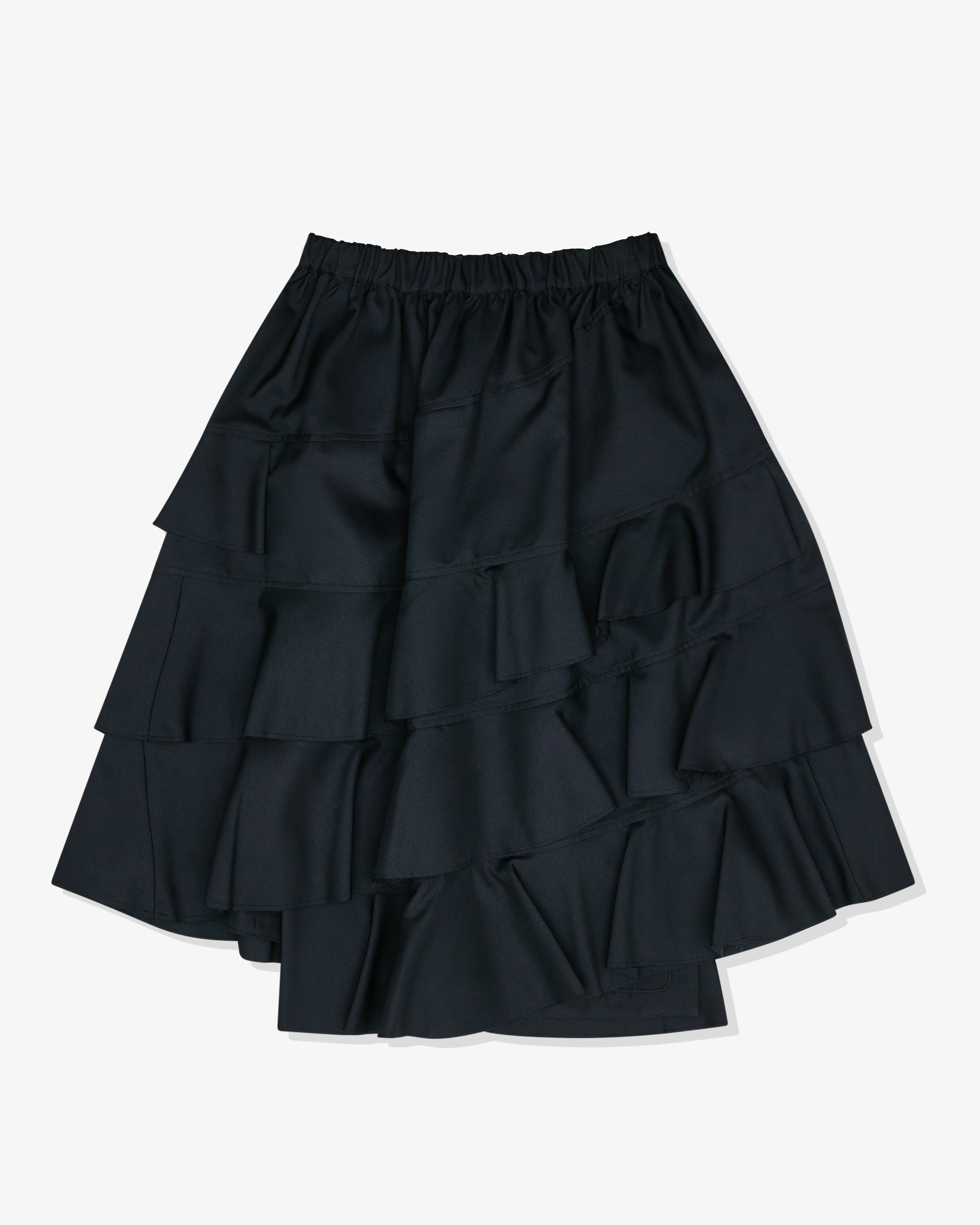 Black Comme des Garçons - Unisex Layered Fringe Skirt - (Black) - Image 2
