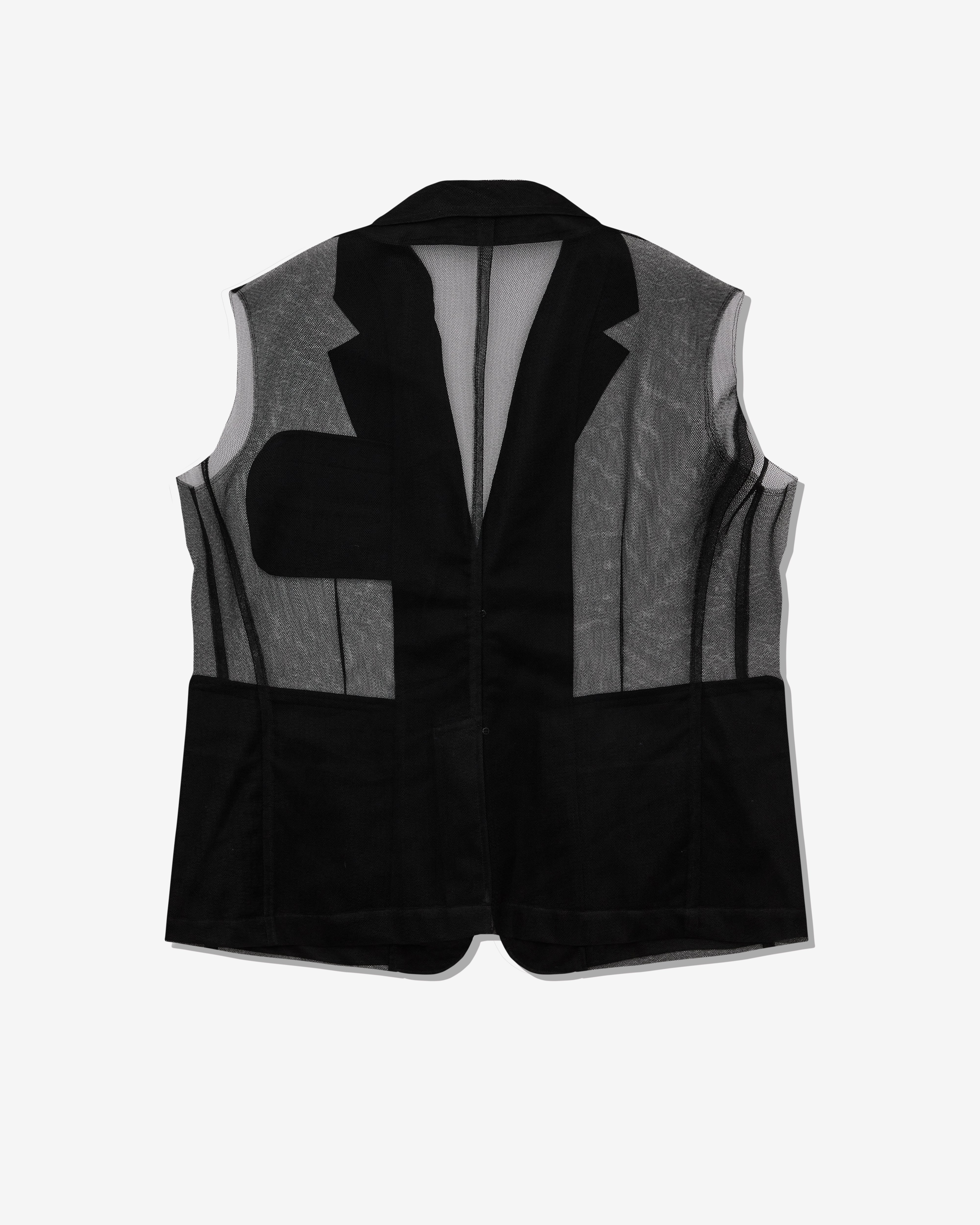 Black Comme des Garçons - Nylon Tulle Sleeveless Jacket - (Black) - Image 2