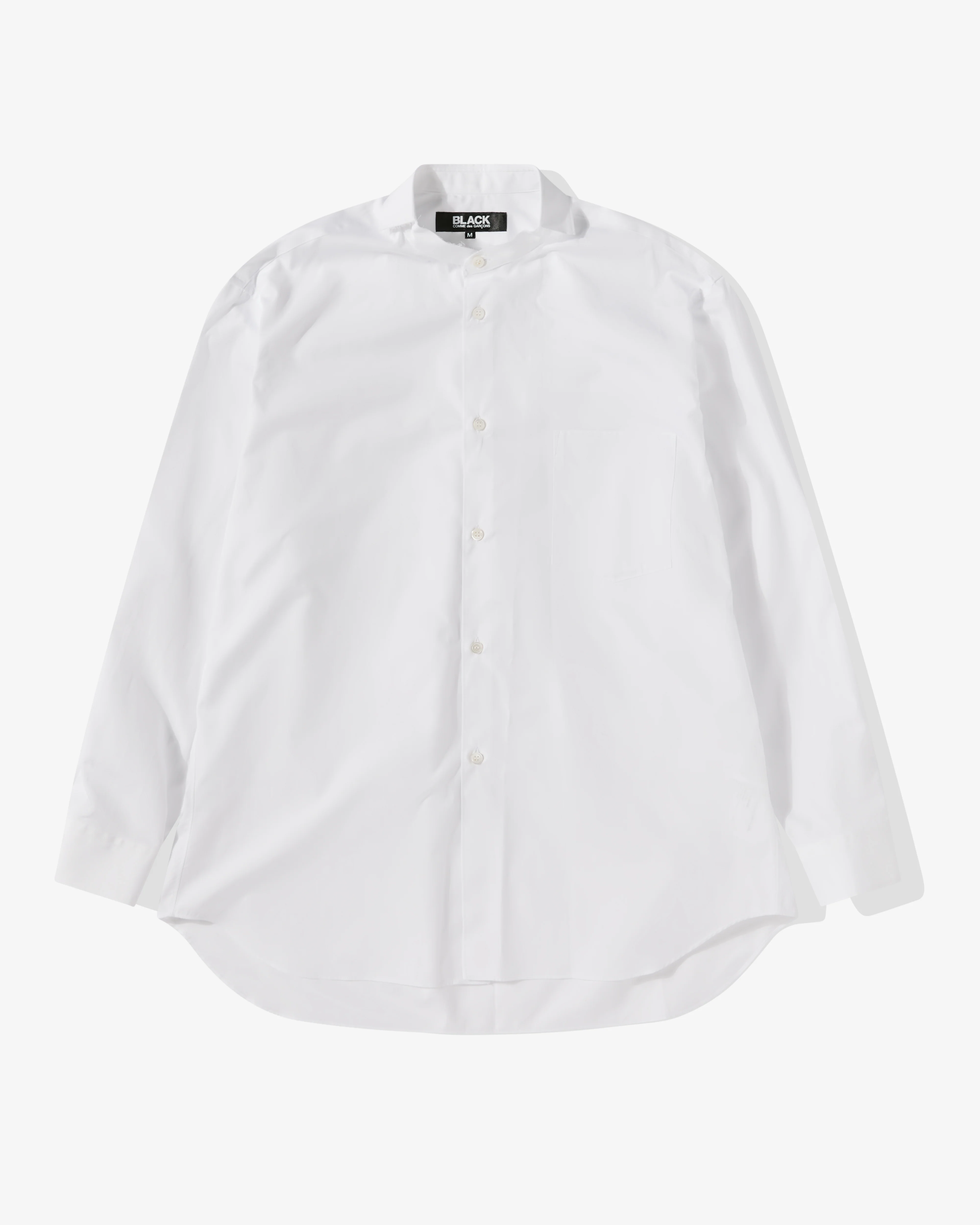 Black Comme Des Garçons - Half Collar Cotton Shirt - (White)