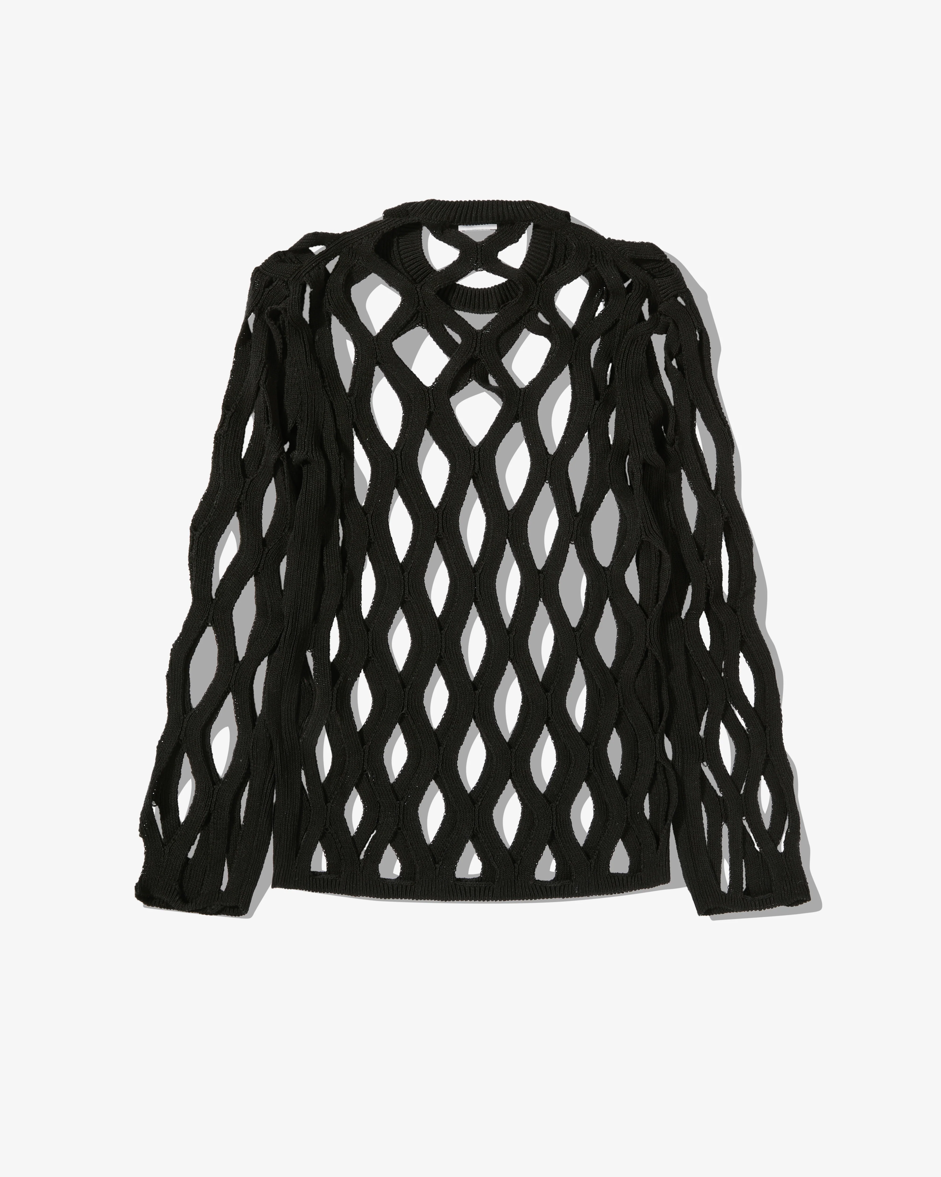 Black Comme Des Garçons - Mesh Sweatshirt - (Black) - Image 2