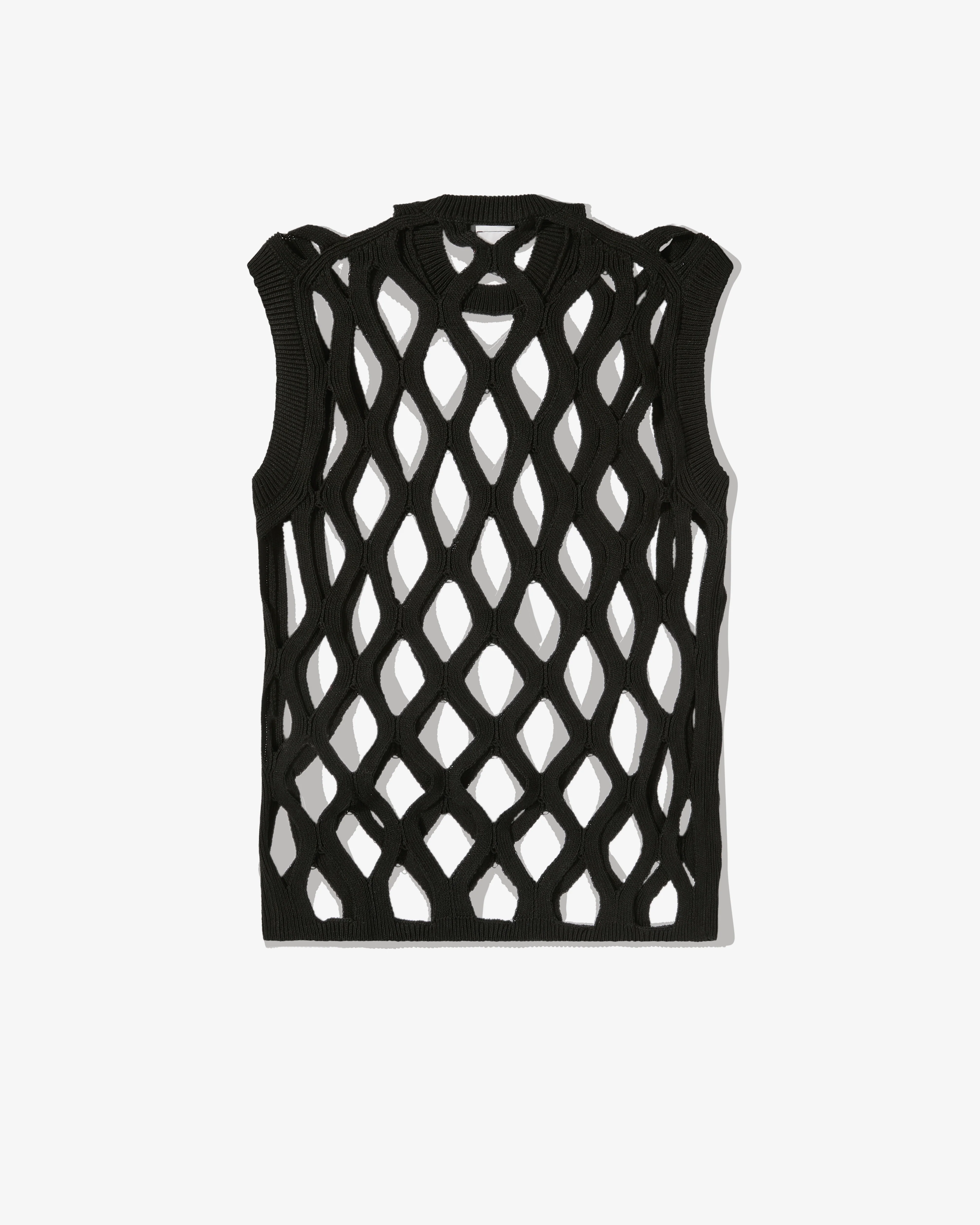 Black Comme Des Garçons - Mesh Vest - (Black) - Image 2