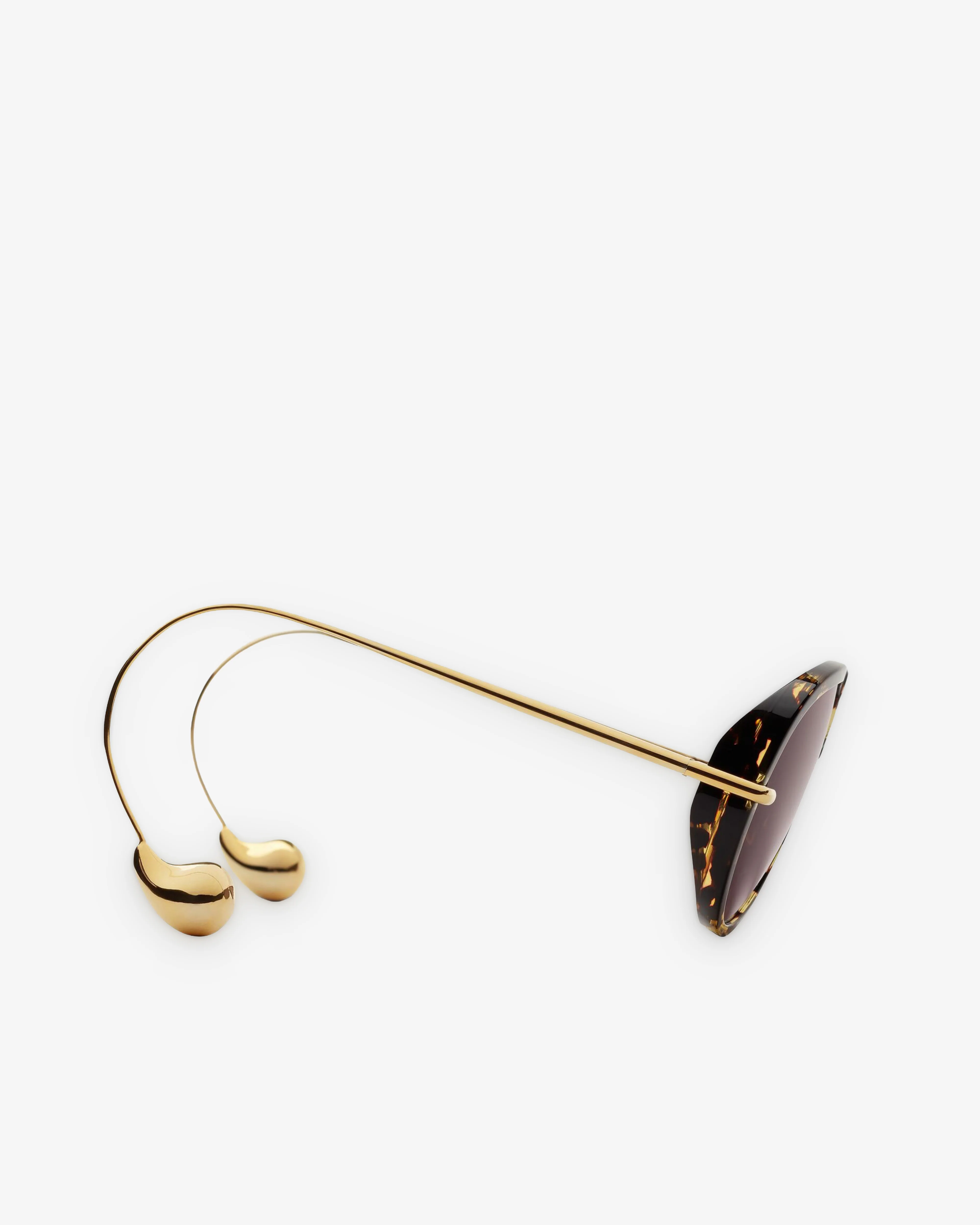 Bottega Veneta - Drop Aviator Sunglasses - (Havana / Grey) - Image 2
