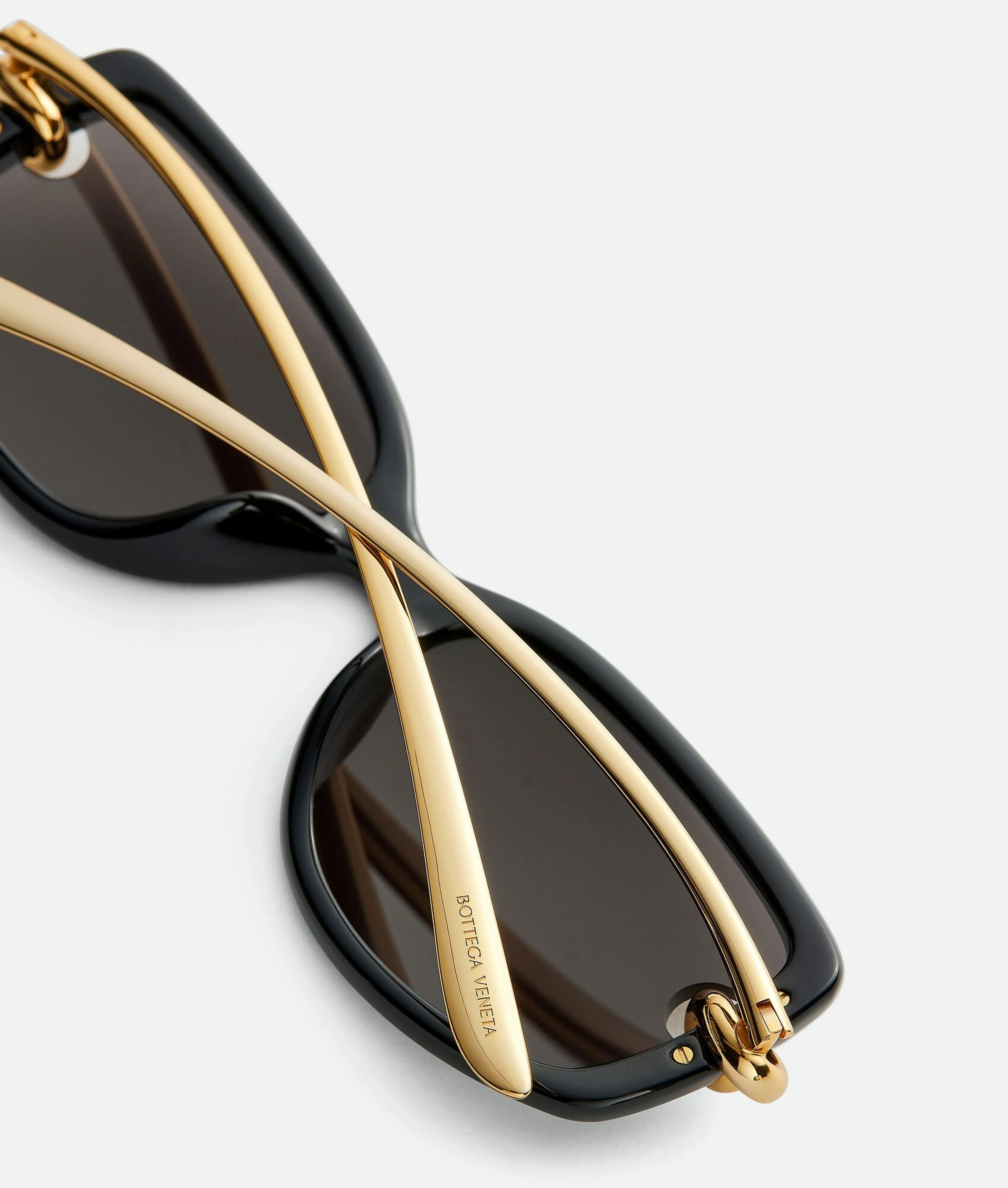 Bottega Veneta - Knot Rectangular Sunglasses - (Black / Grey) - Image 3