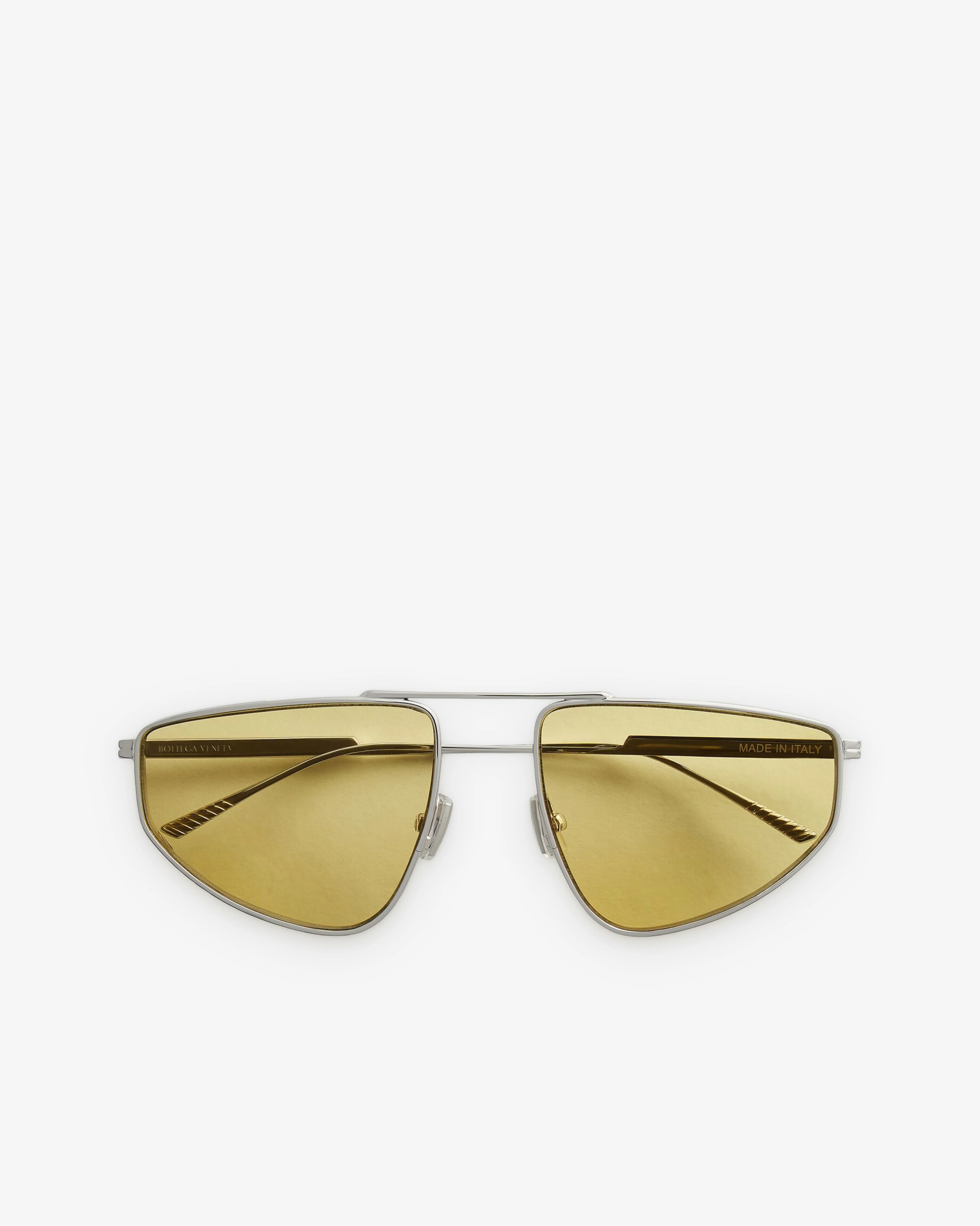 Bottega Veneta - Classic Aviator Sunglasses - (Silver / Yellow)