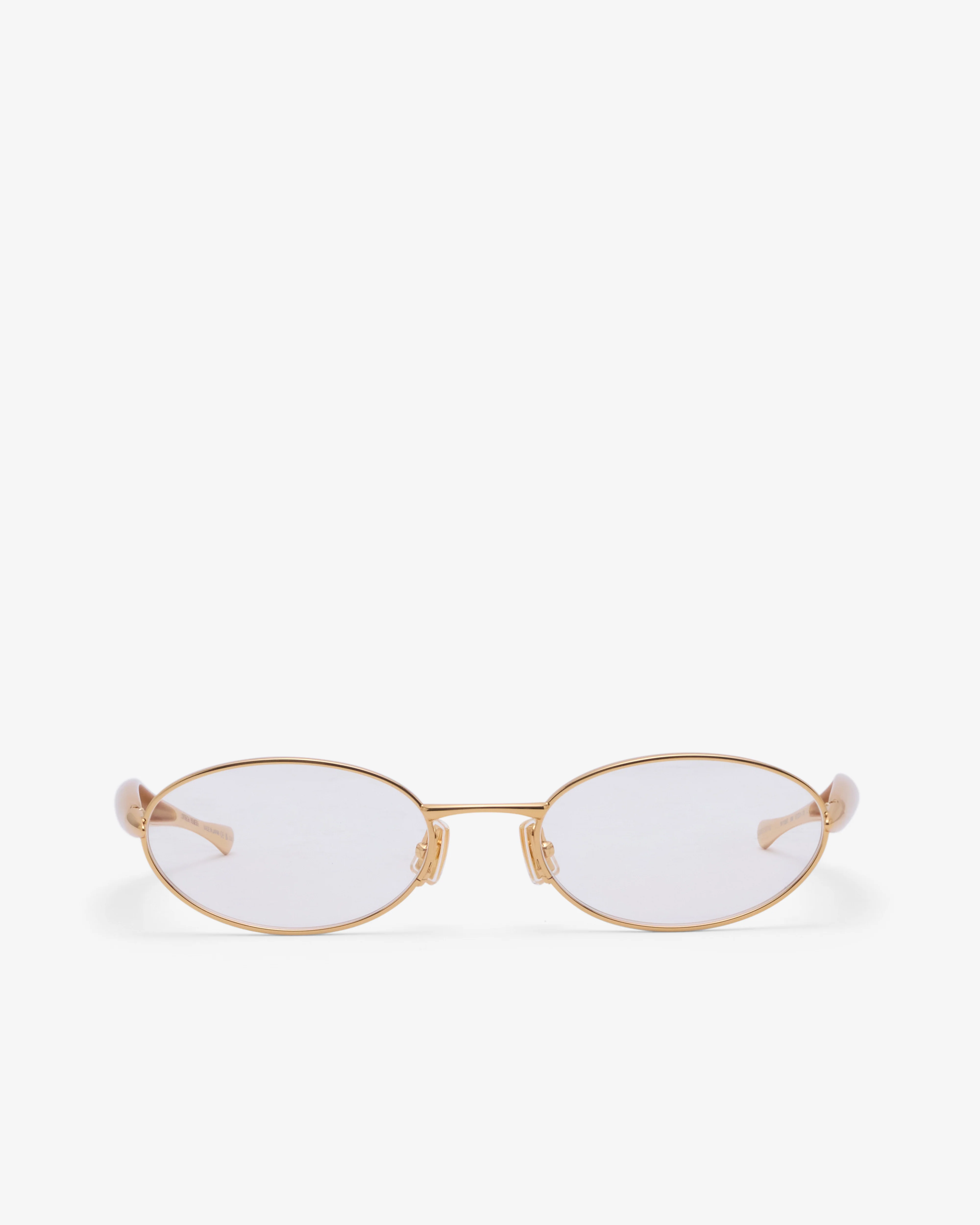 Bottega Veneta - Sardine Oval Sunglasses - (Gold/Clear)