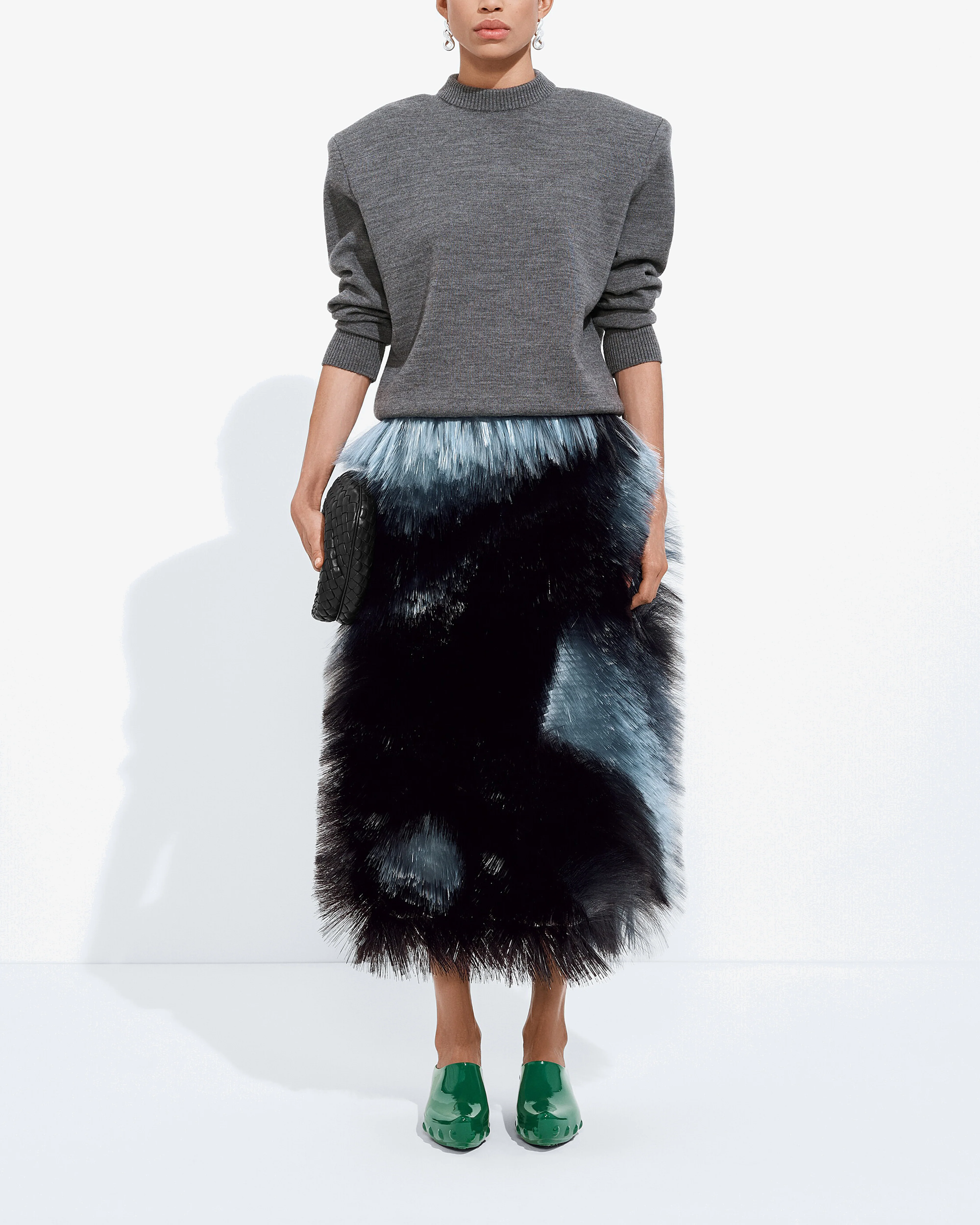 Bottega Veneta - Women's Fringed Embroidery Skirt - (Blue Gravel/Multi) - Image 3