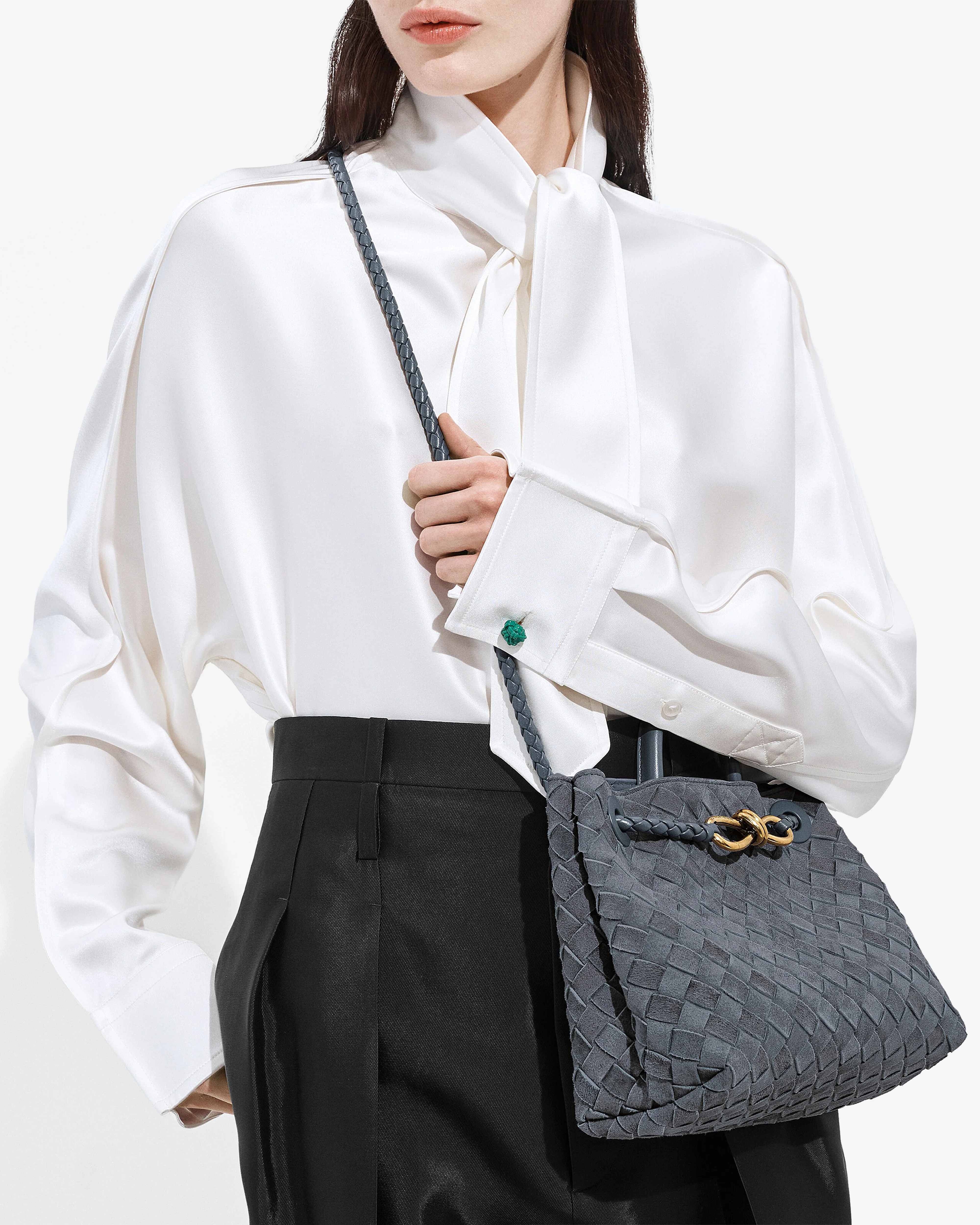 Bottega Veneta - Women's Small Andiamo - (Cloudy Indigo/Gravel) - Image 5