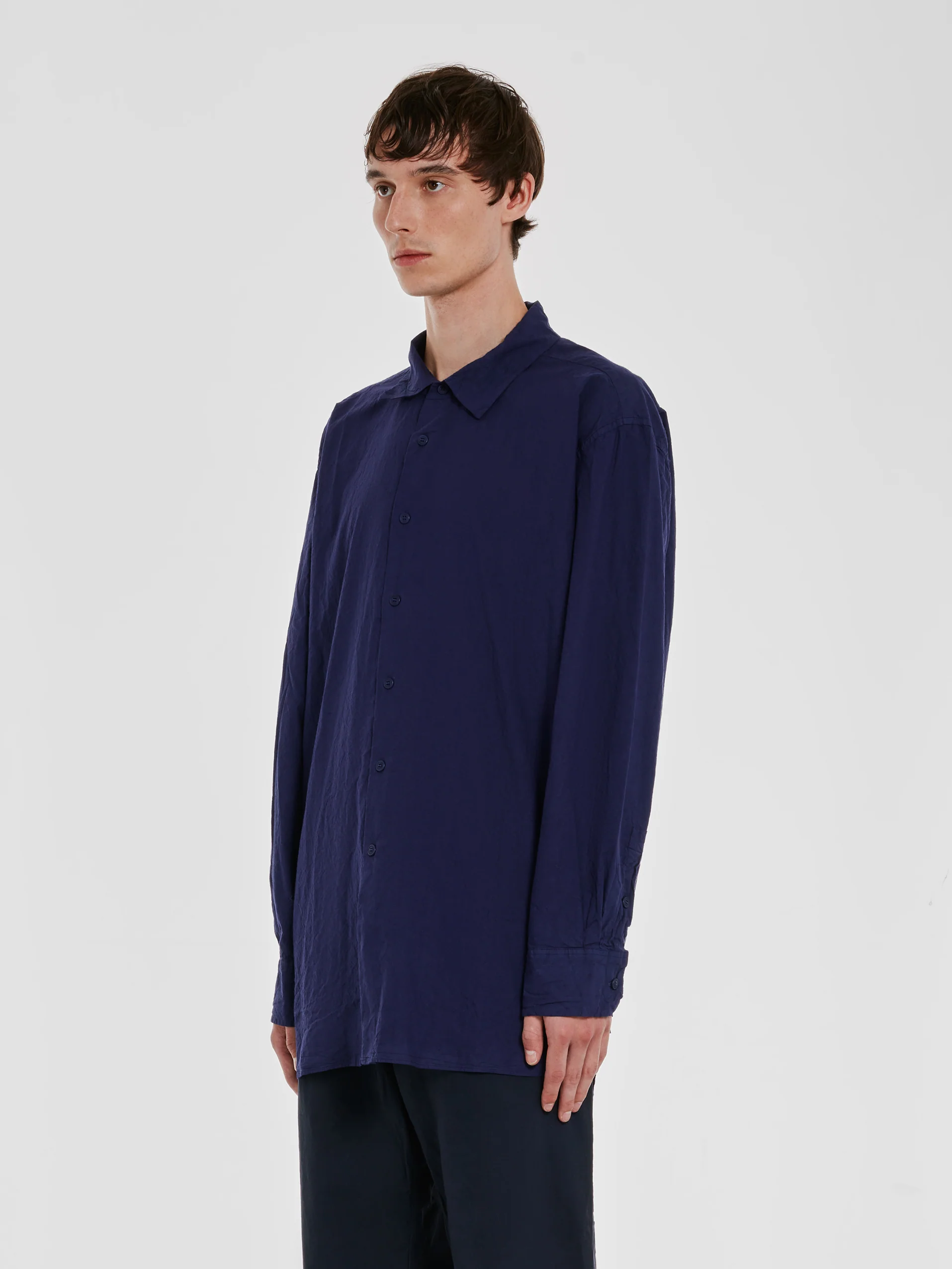 Casey Casey - Men’s Double Dyed Big Raccourcie Shirt - (Klein Blue) - Image 4