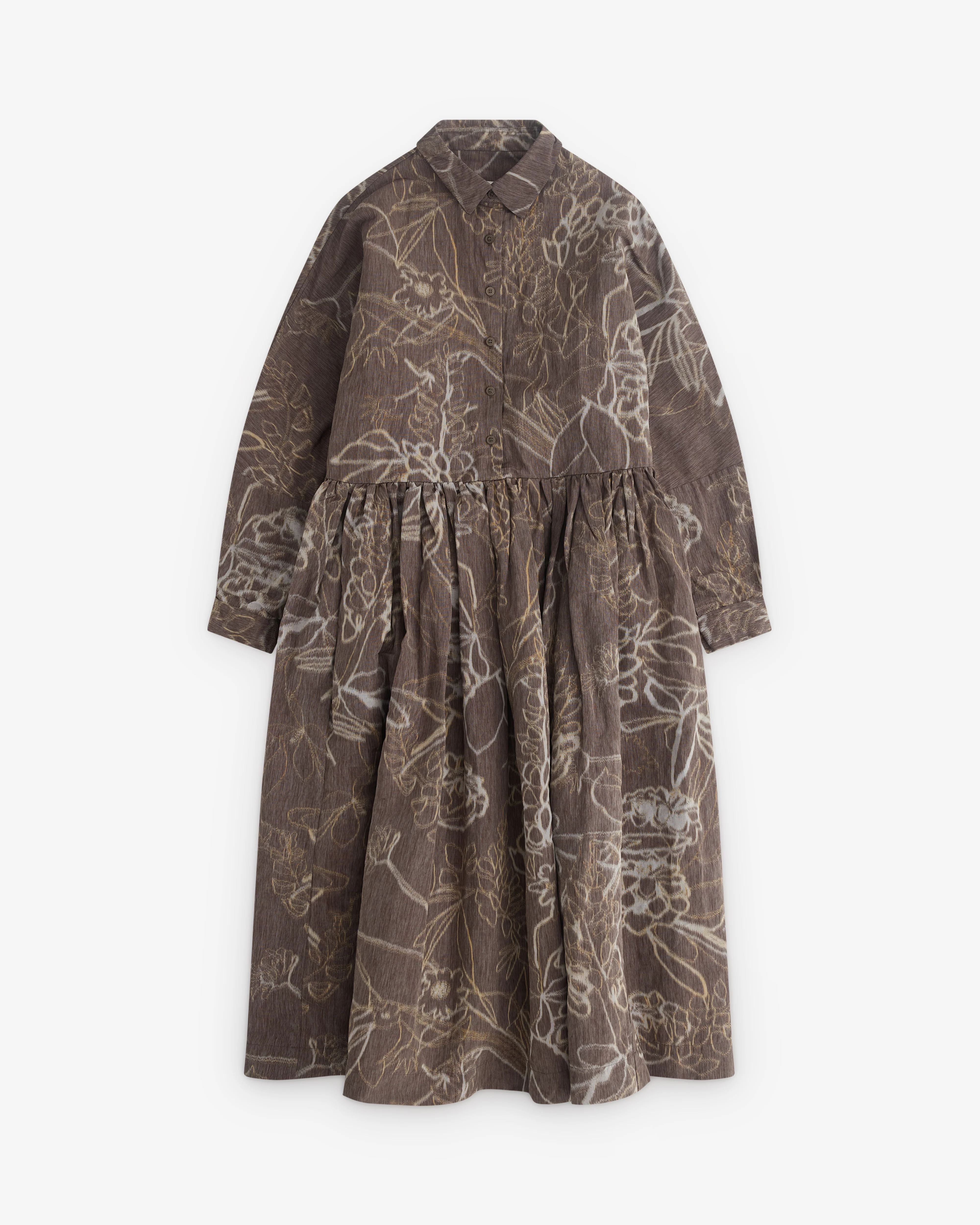 Casey Casey - Women’s Patterned Dress - (Dark Brown)