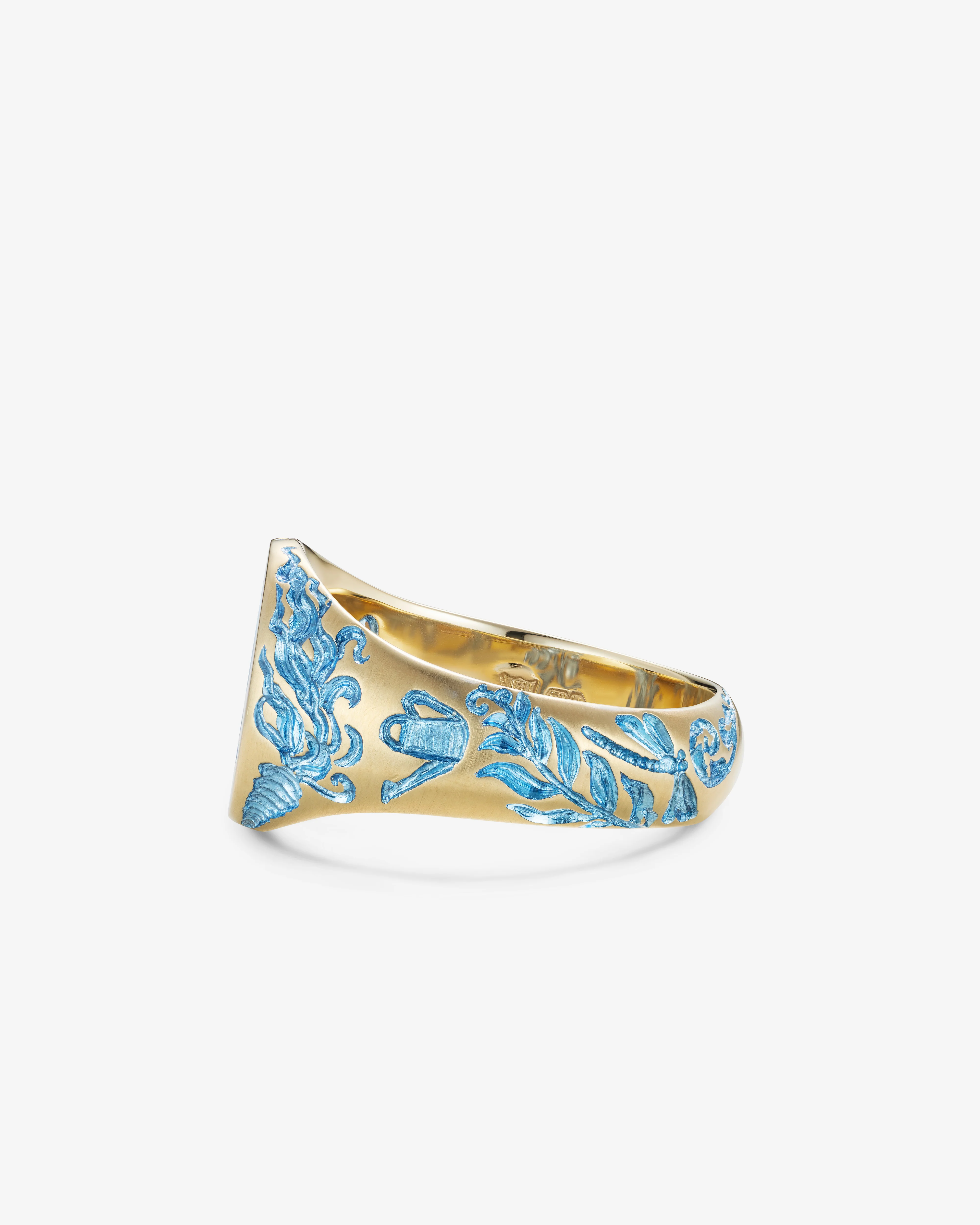 Castro - Peony Signet Ring - (Blue) - Image 2