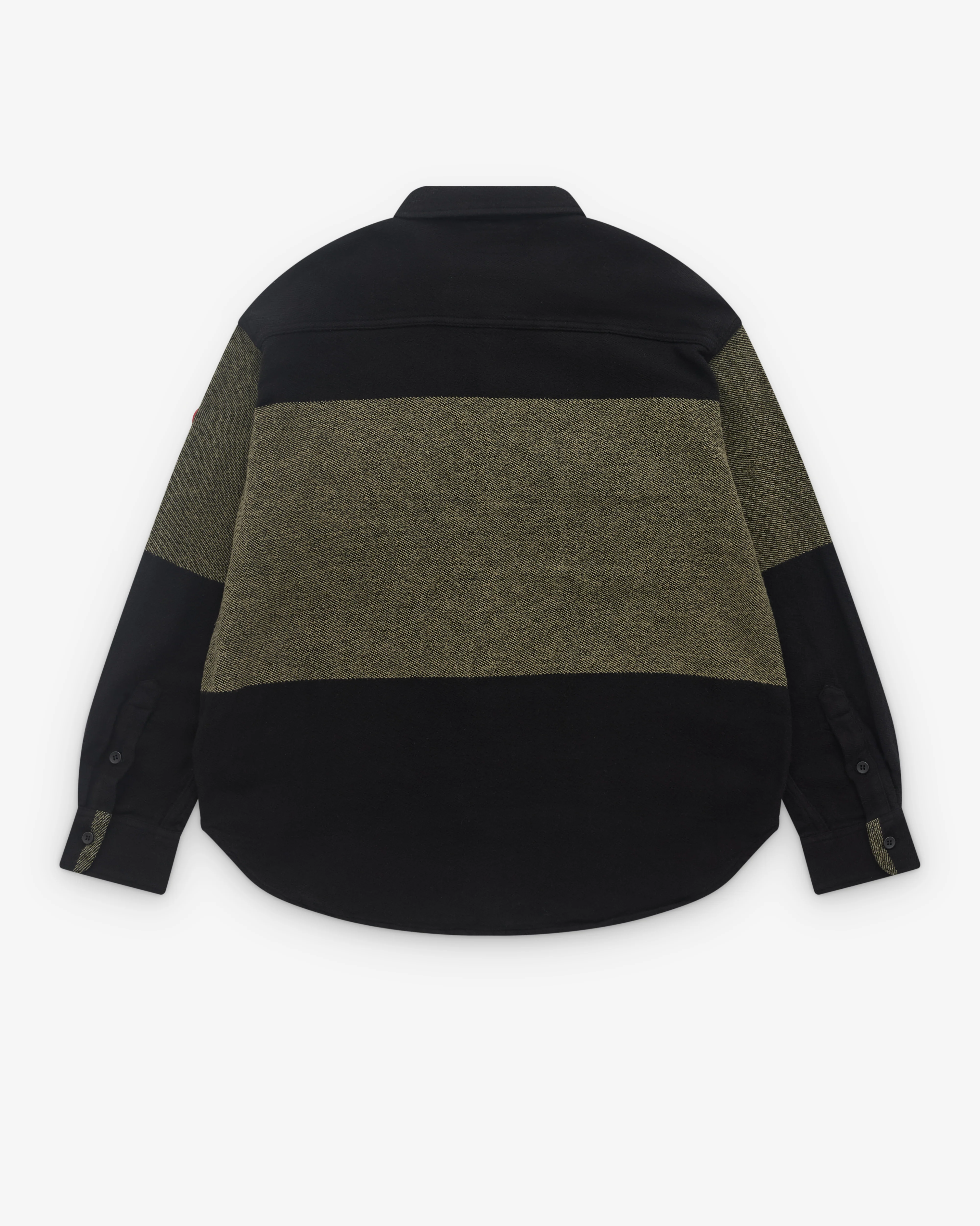 Cav Empt - Men’s Stripe Flannel Big Shirt Khaki - (Khaki) - Image 2