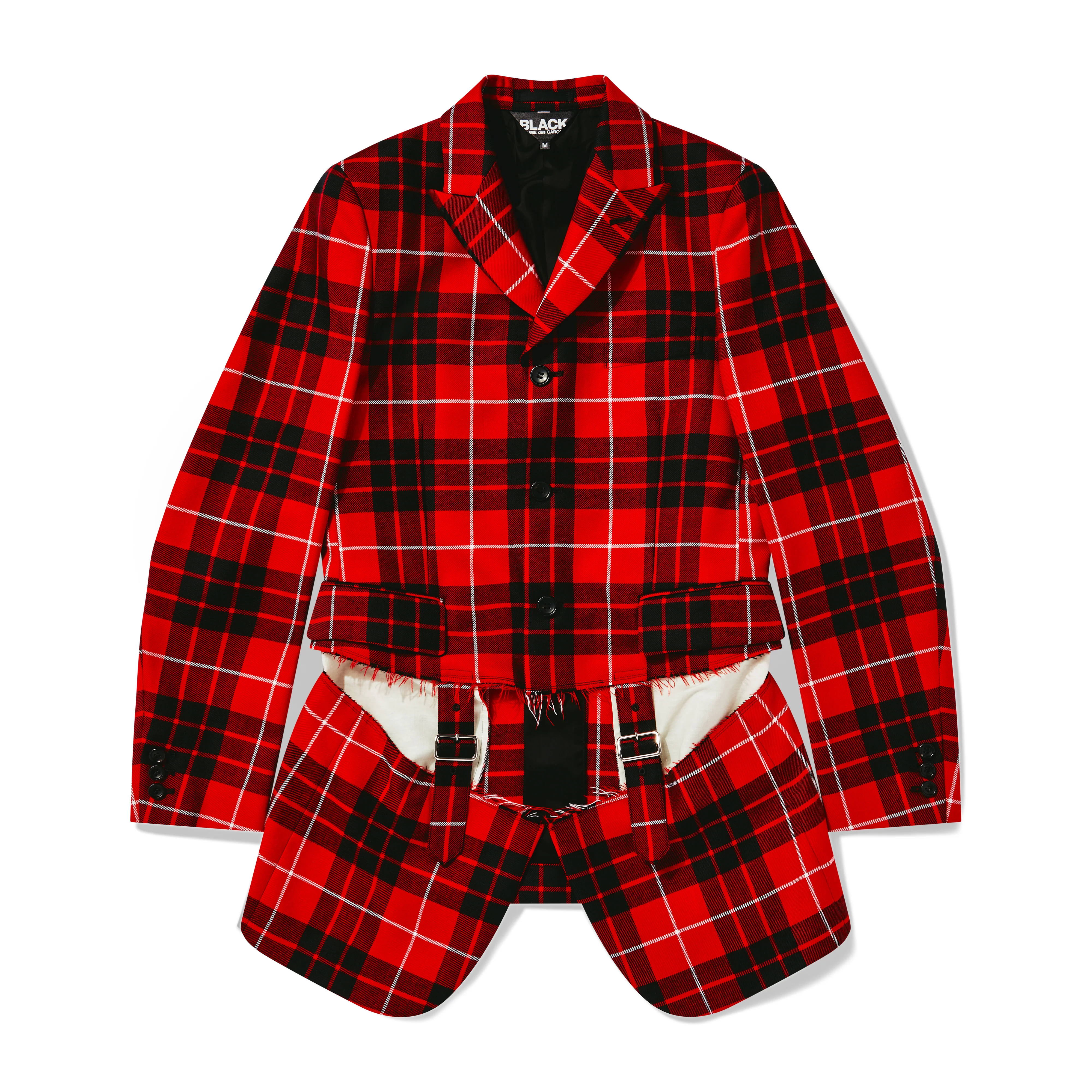 BLACK Comme des Garçons - Lochcarron Tartan Buckled Jacket - (Red/Black)