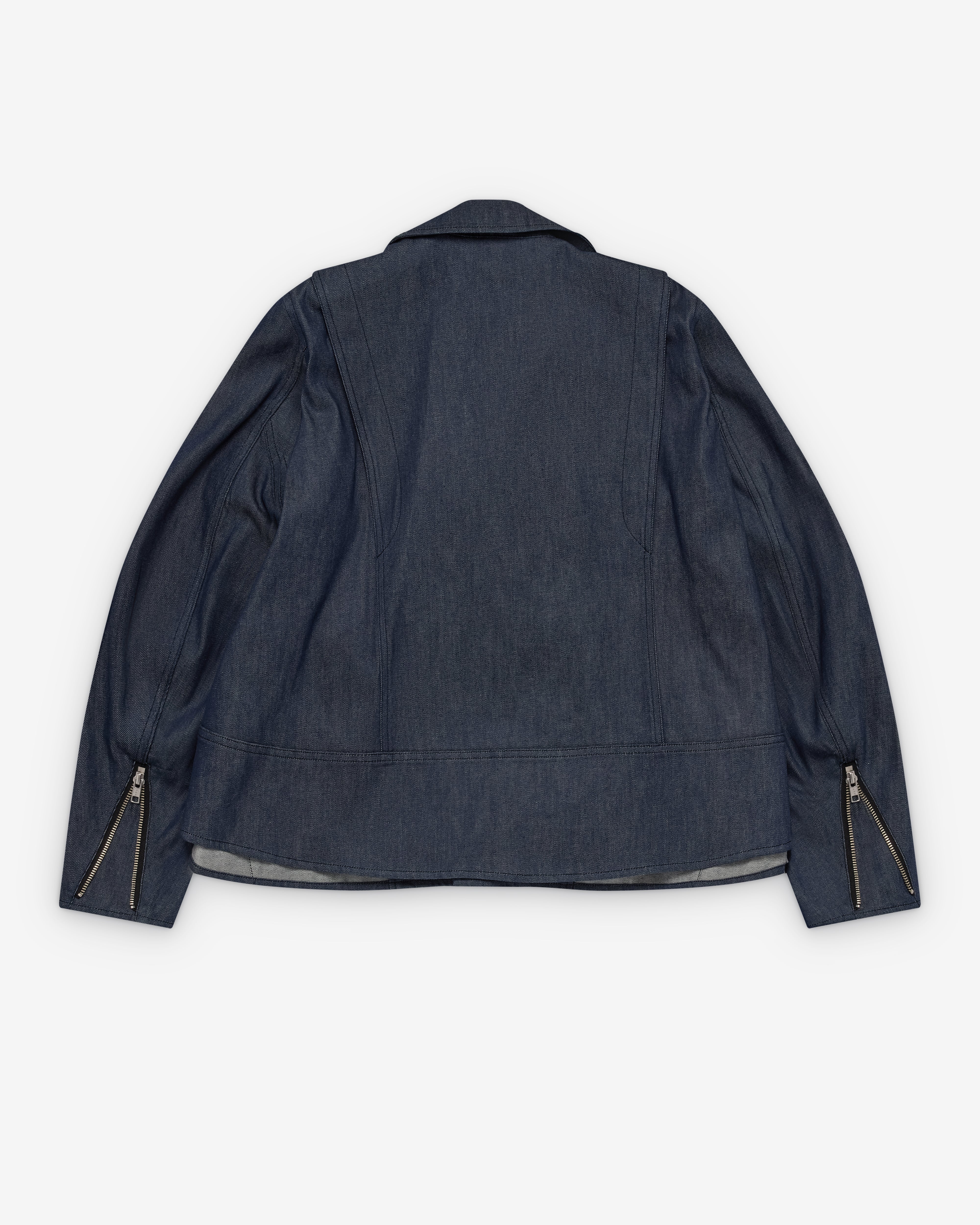 Black Comme des Garçons - Denim Biker Jacket - (Indigo) - Image 2