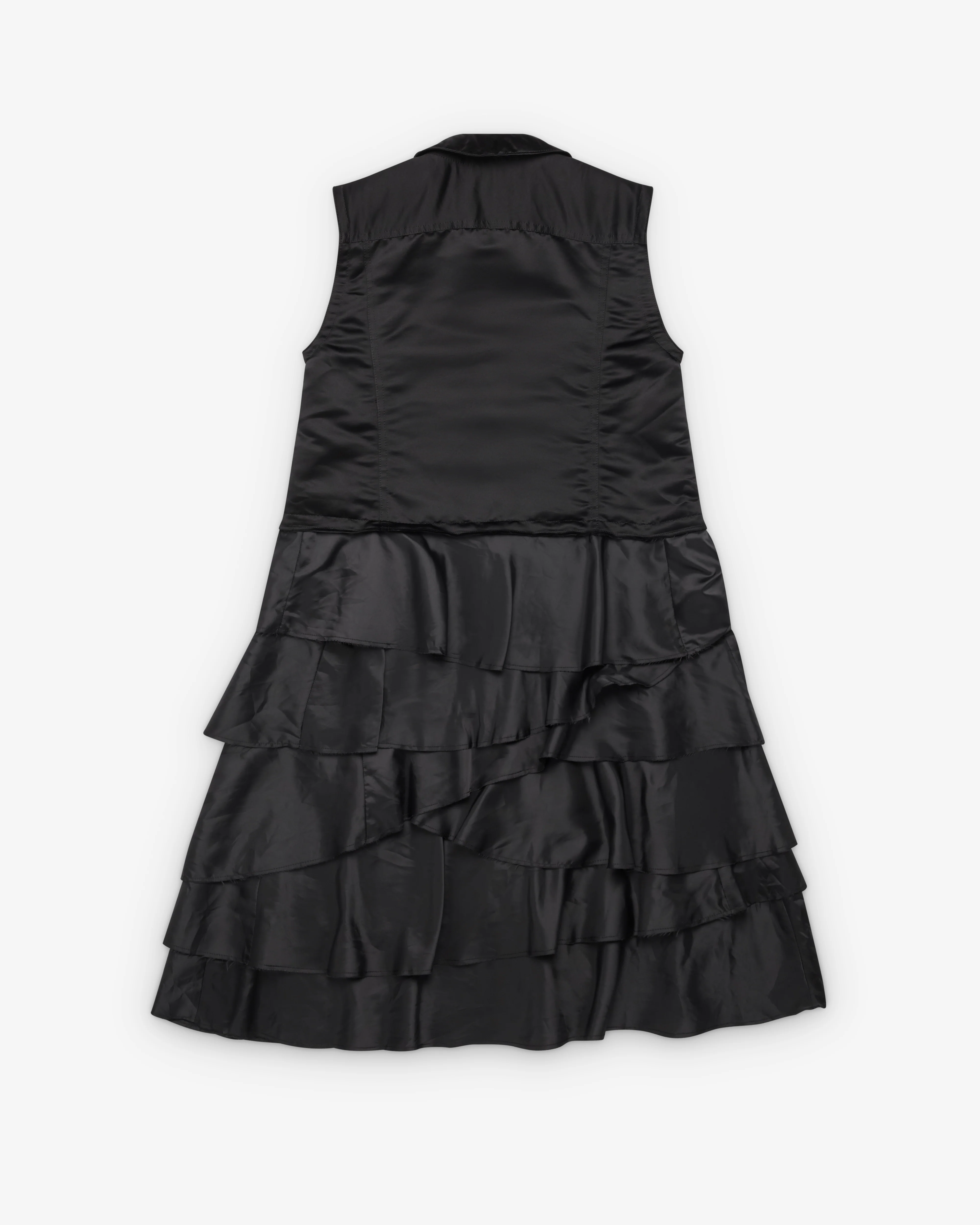 Black Comme des Garçons - Sleeveless Tiered Ruffle Dress - (Black) - Image 2
